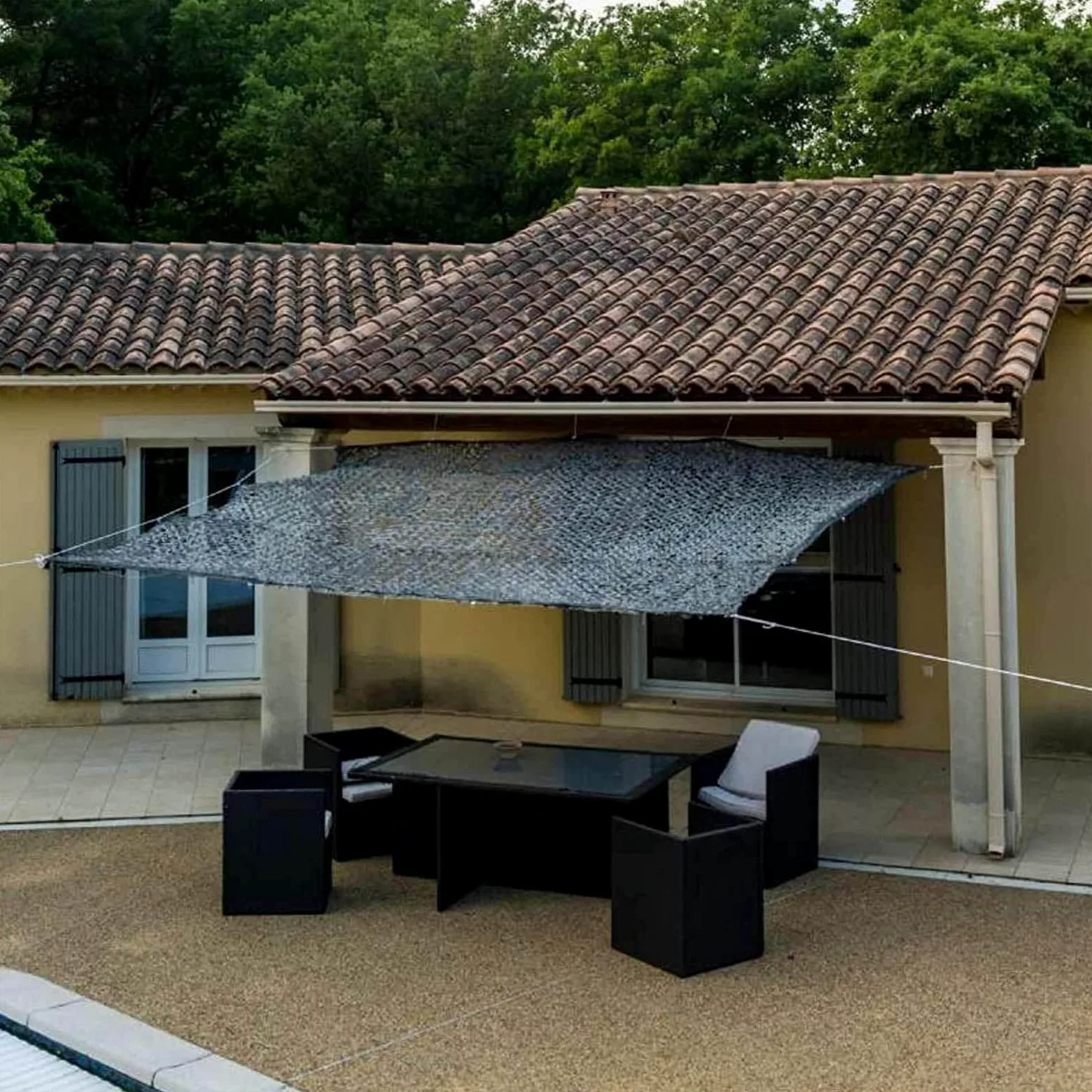 Malla De Camuflaje Gris, Red De Camuflaje Caza, 2x3/3x4/5x6m Red De Sombra Militar, para Decoración Camuflaje, Protección Solar Terraza, Camping Exterior,3x5m(9.8 * 16.4ft)
