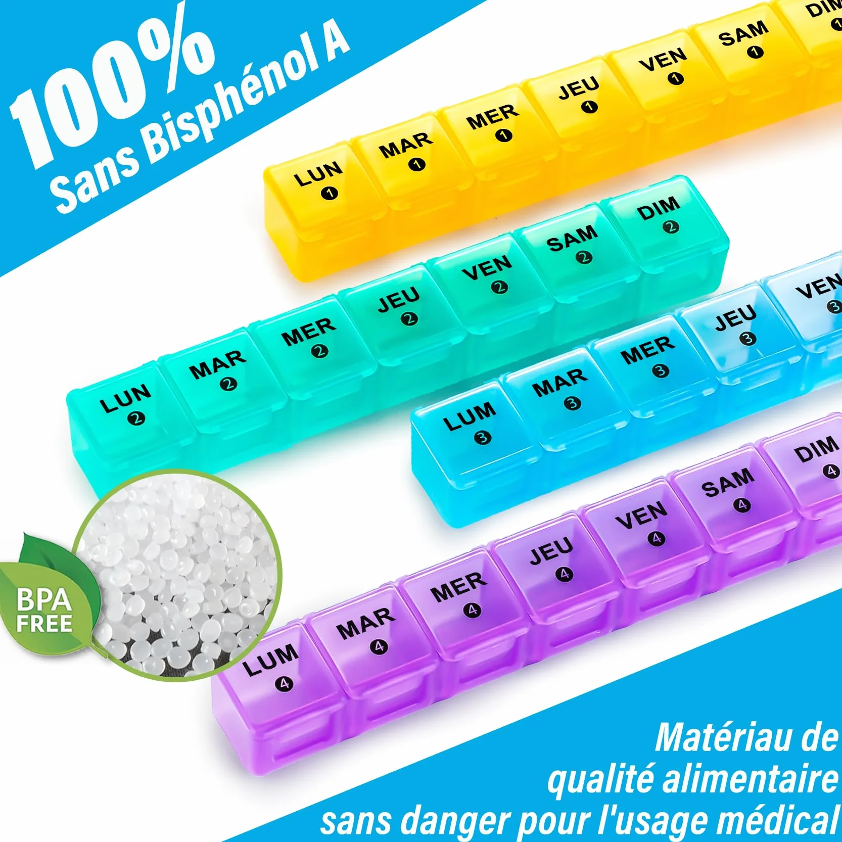 Organizador de pastillas semanal grande 28 días