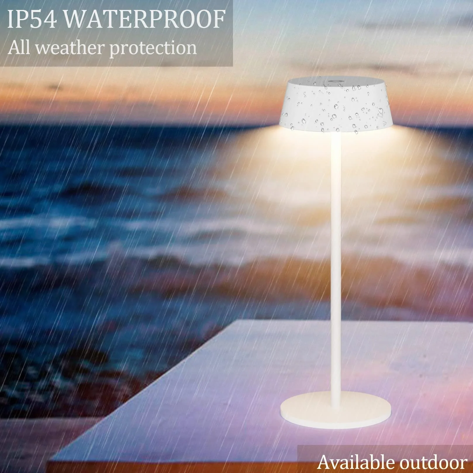Klighten Lámpara de escritorio LED Recargable 2 Piezas Regulable Antracita Aluminio Carga USB IP54 Impermeable 3000K