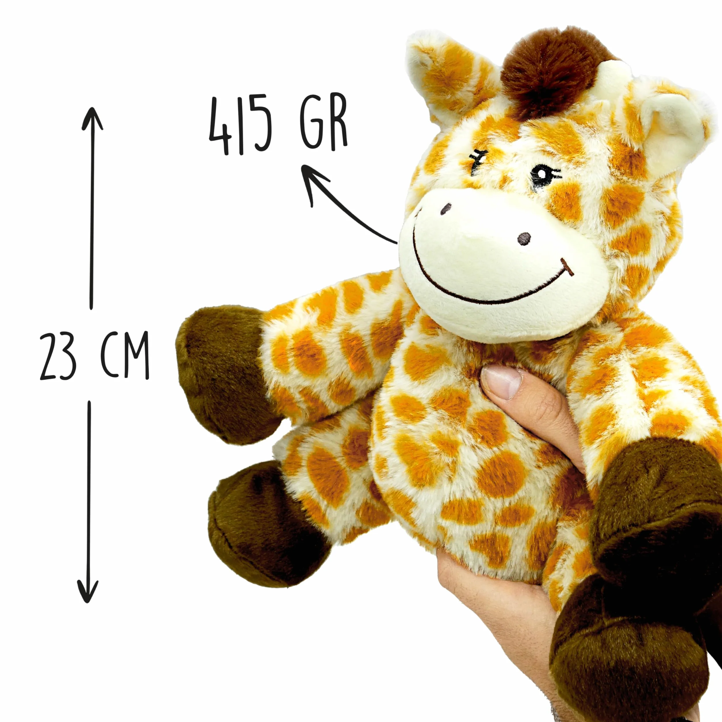 Peluches Térmicos 23 cm - Peluche Semillas Microondas - Jirafa de Peluche para Aliviar Cólicos Bebés