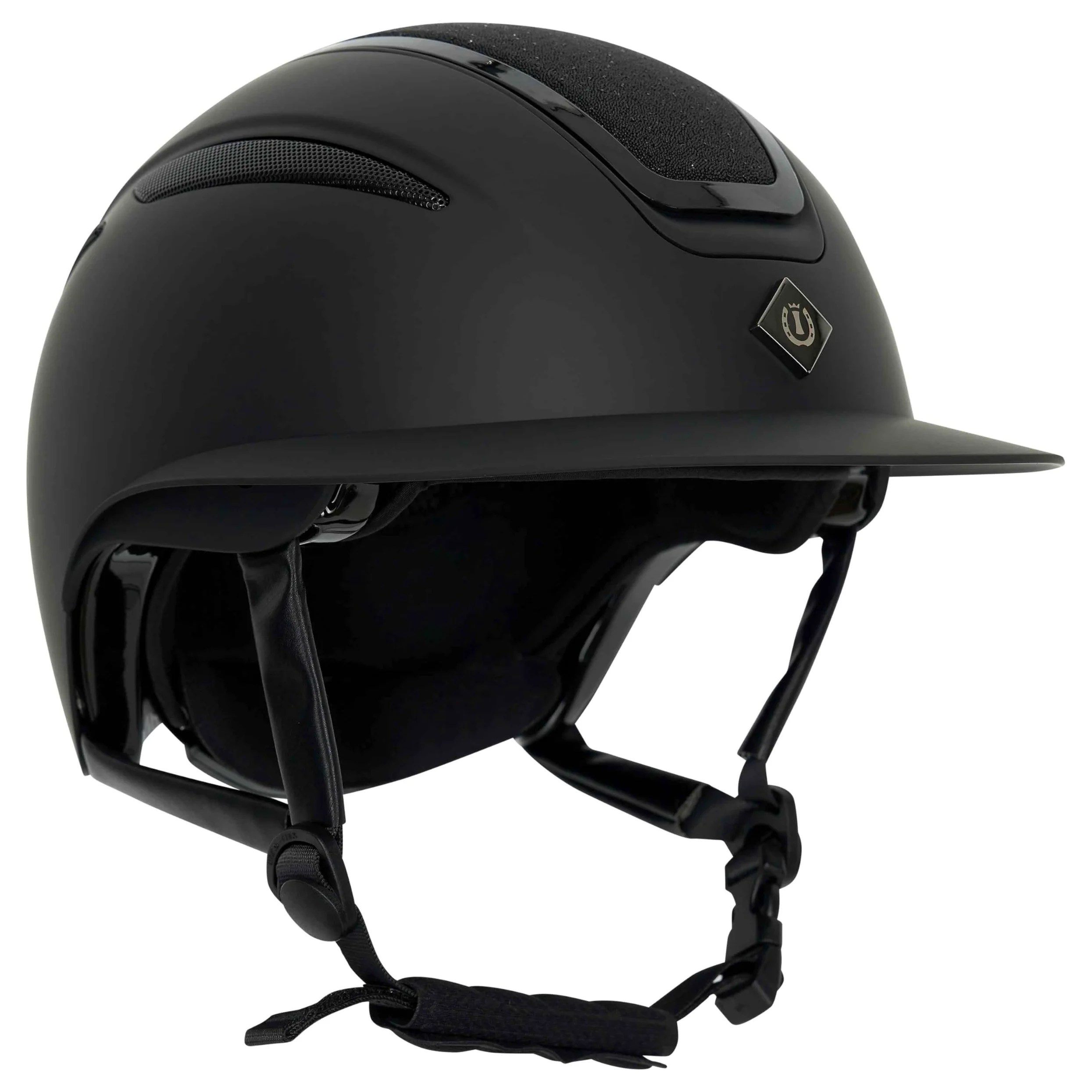 Imperial Riding IRHOlania Deluxe Big Visor - Casco de equitación Unisex para Adultos, Color Negro Brillante, Talla S