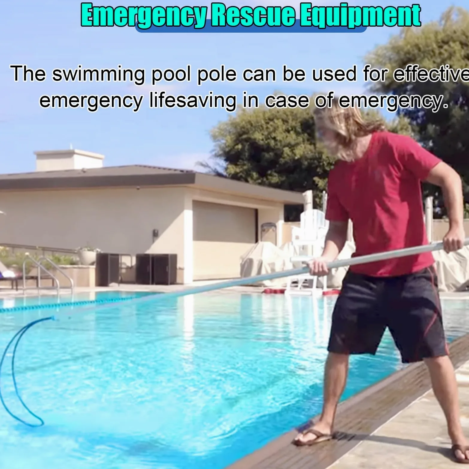 Genérico Juego de Ganchos telescópicos para Rescate acuático - Pértiga Extensible de 3 a 9 Metros para prevención de ahogamientos y Seguridad en Piscinas - Paquete de 5 (7 Metros) - Equipo Esencial p