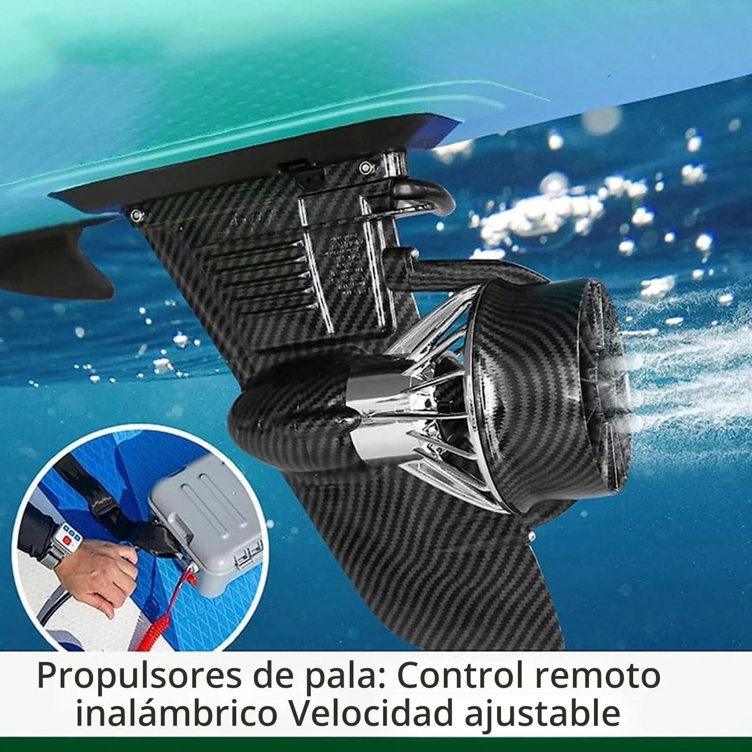 Tabla de surf con aleta motorizada eléctrica, tabla de surf eléctrica con propulsor de 24V, duración máxima de la batería 20 km, velocidad 3-6 km/h, para tabla de remo de barco de pesca de kayak