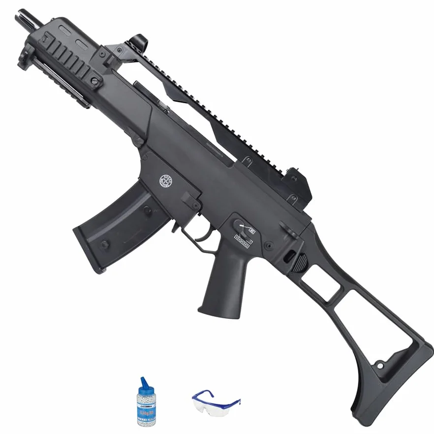 Rifle Well D68 eléctrica (6mm) + biberón 0,20g + Gafas