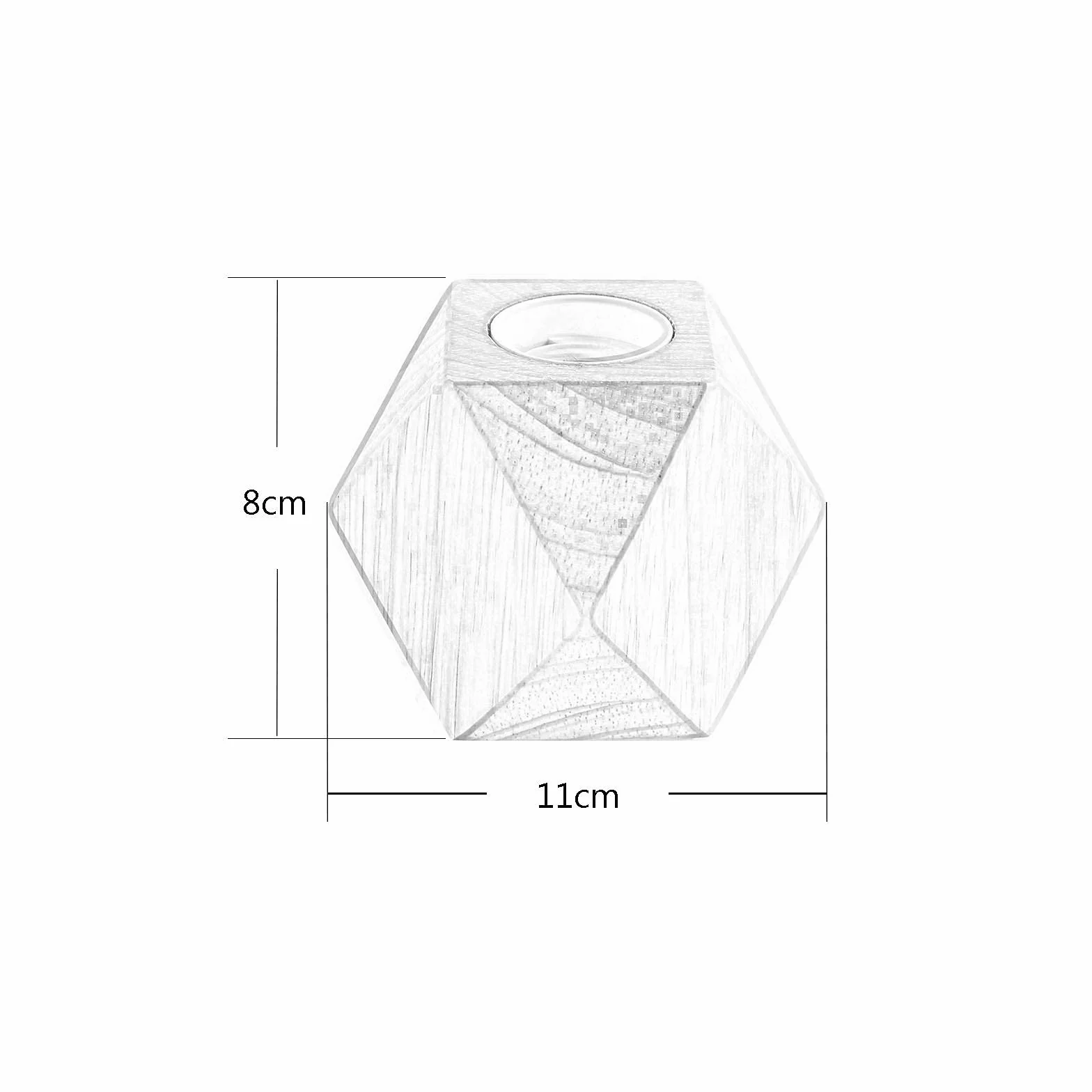 Lámpara de mesa pequeña E27 60W base de madera de diamante para dormitorio salón oficina