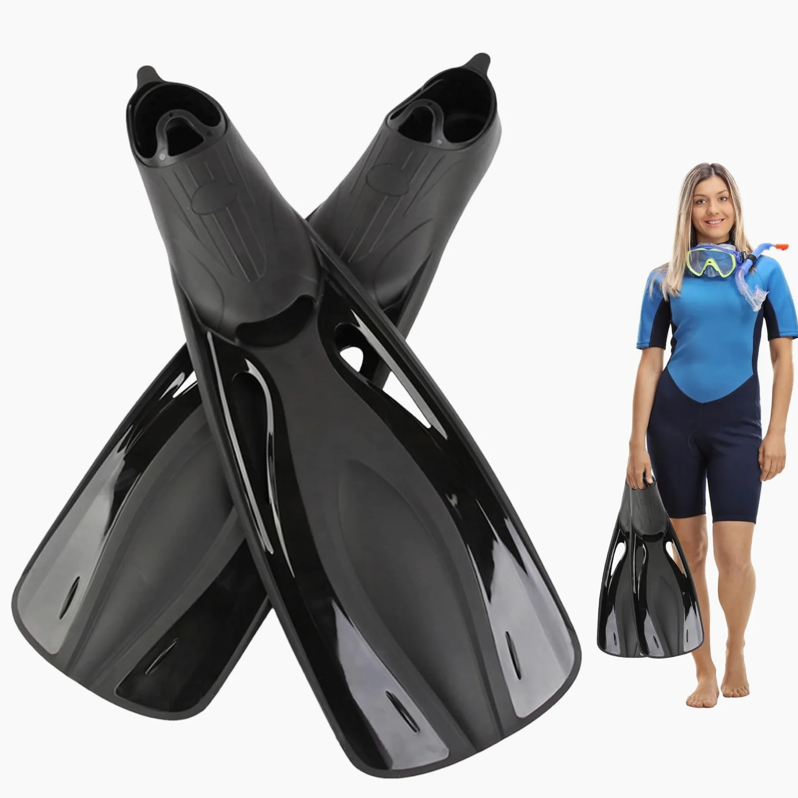 Aletas De Natación Adulto - Aletas Descalzas Adulto - Par Compacto Equipo De Buceo Para Actividades Acuáticas Hombres Mujeres Principiantes Experimentados