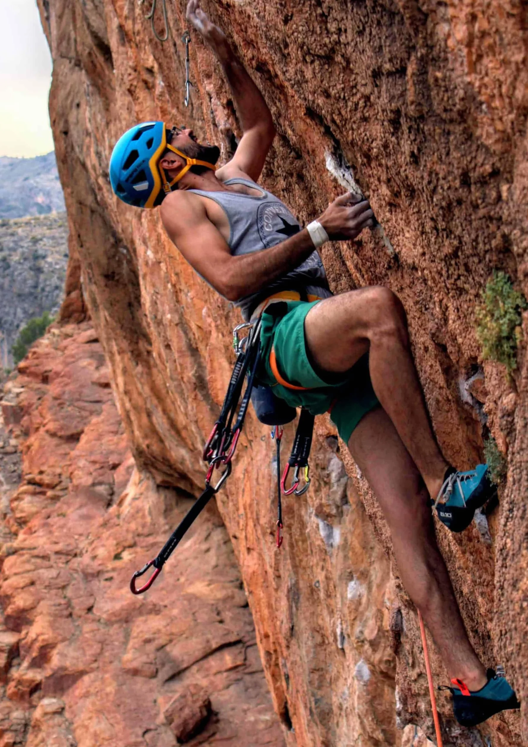 Cuerda de Escalada estática 10 mm 20 Metros Naranja para Alpinismo Montañismo