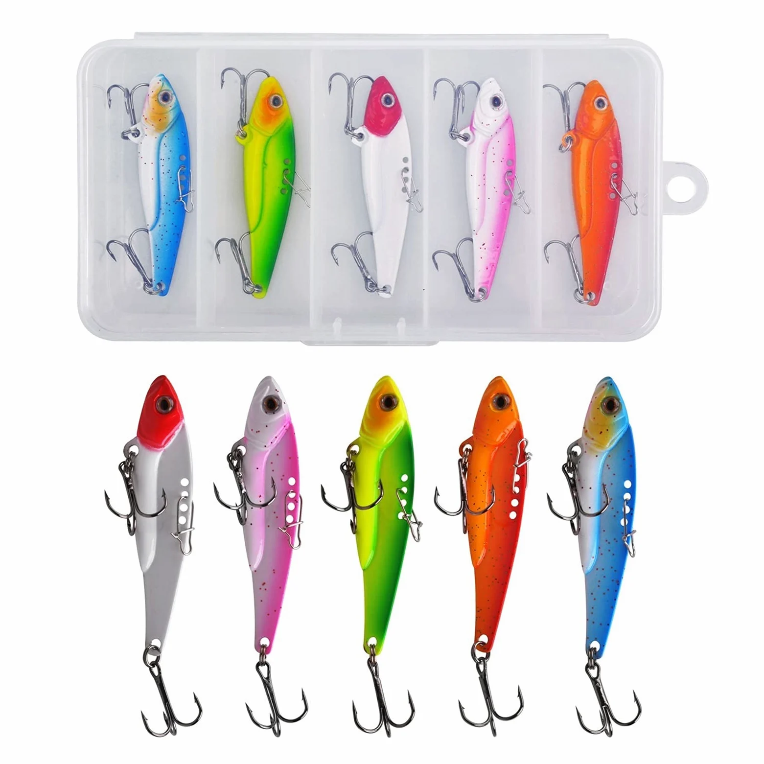 caihuashopping Señuelos de Pesca Fueruras de Pesca metálica Que se Hunde cucharas de Cebo Artificial Blade Switchebits Establecido para la Pesca de señuelos de Walleye 5pcs / 10pcs Cebos Artificiales