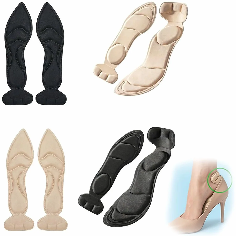 8 Piezas Plantillas Para Tacones Mujer, Almohadillas Talón Antideslizantes Recortables