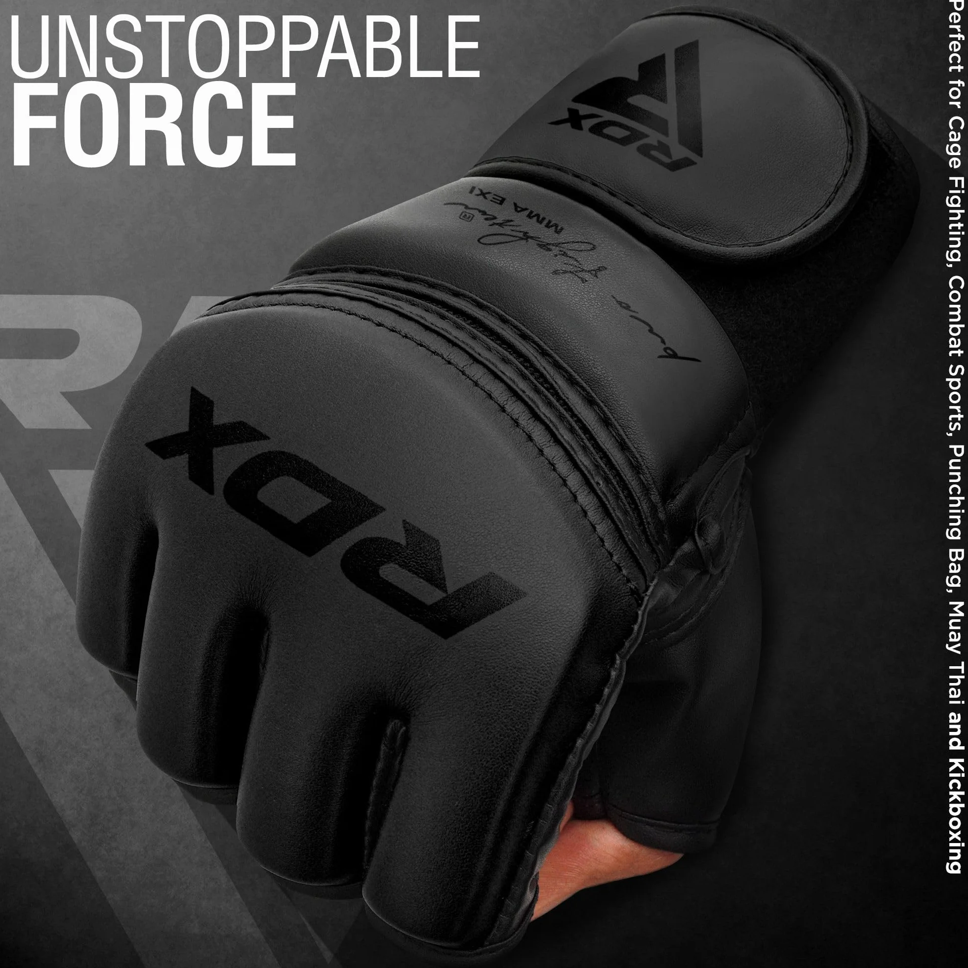 RDX Guantes MMA Cuero Maya Hide Abierto Palma Entrenamiento Sparring Kickboxing Muay Thai