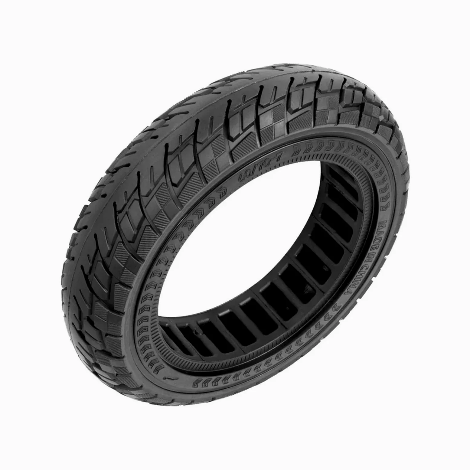 Neumático sólido delantero y trasero for patinete eléctrico Xiaomi, 4 neumáticos Pro de 10 pulgadas, 60/70-7.0, todoterreno, diseño panal rueda de scooter de goma maciza