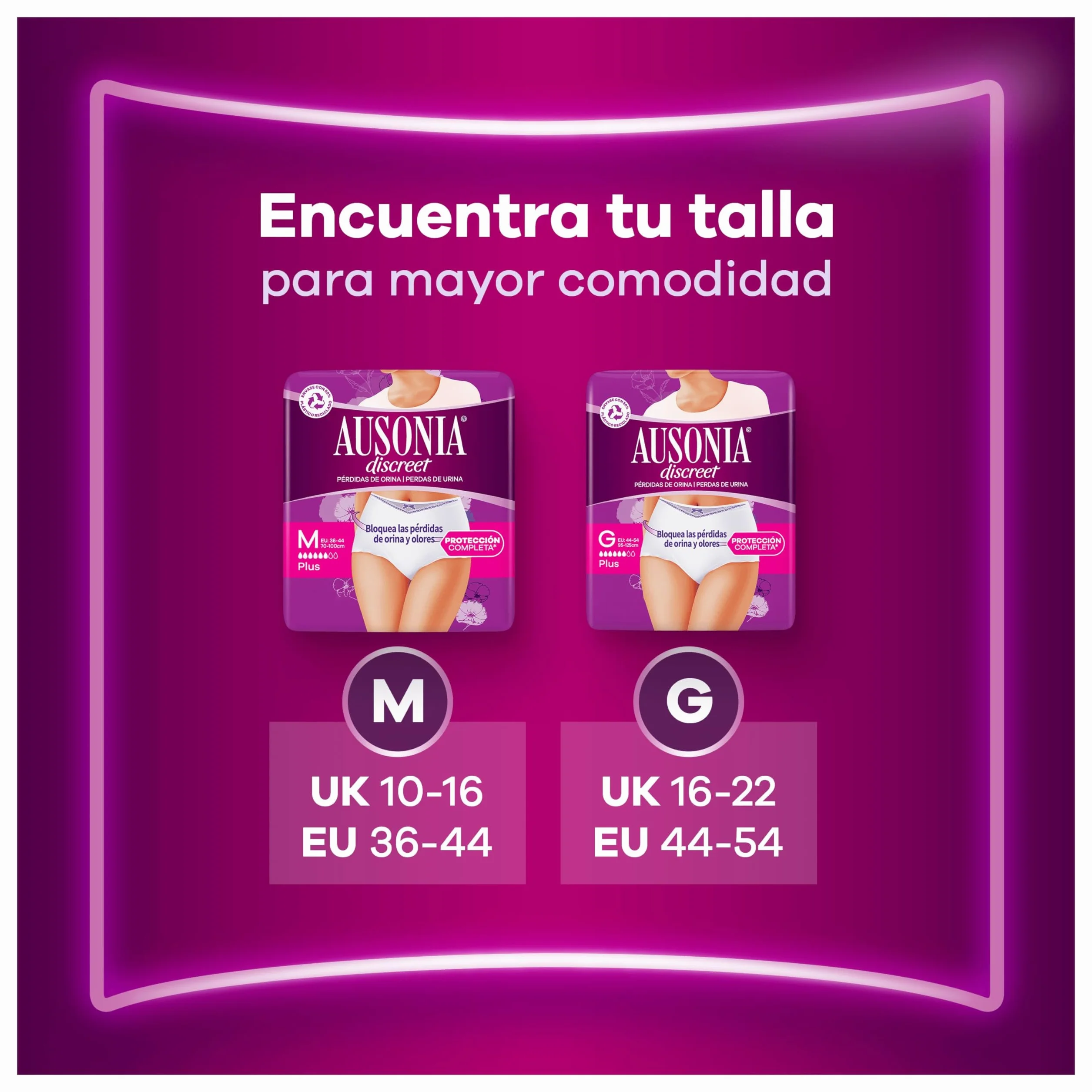Ausonia Discreet Braguitas Incontinencia Plus Talla G Pack 16