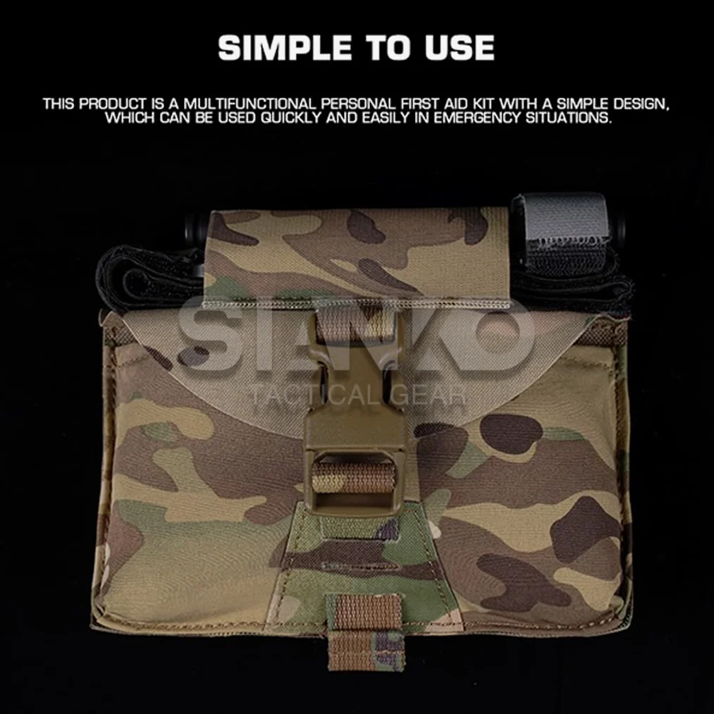 Bolsa táctica para exteriores Molle IFAK/kit de primeros auxilios médicos/liberación rápida elástica ajustable EMT bolsa para caza, airsoft, camping, ciclismo, senderismo