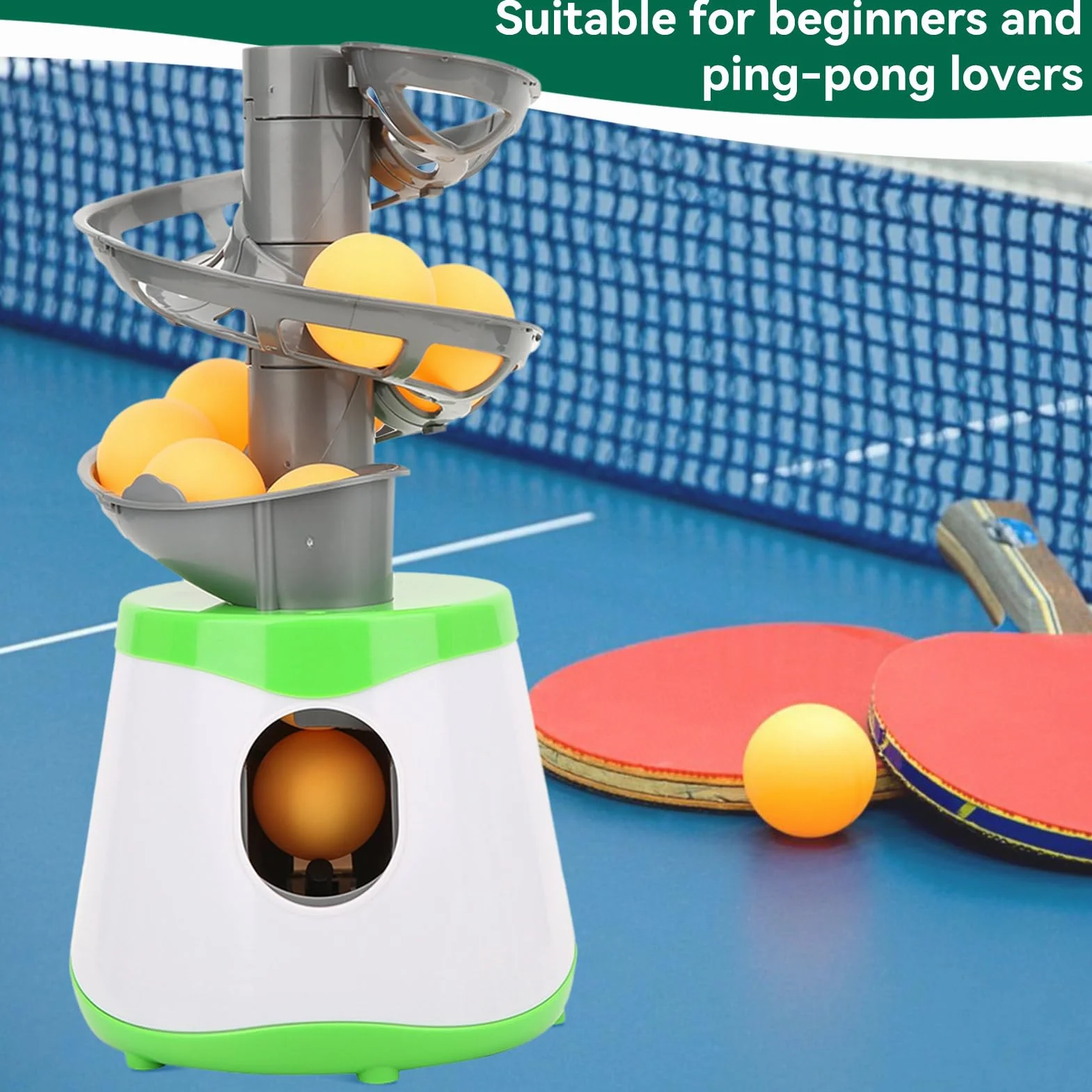 Máquina de Pelotas de Ping Pong 5000 mAh Lanzador Automático de Tenis de Mesa con 10 Pelotas de Entrenamiento
