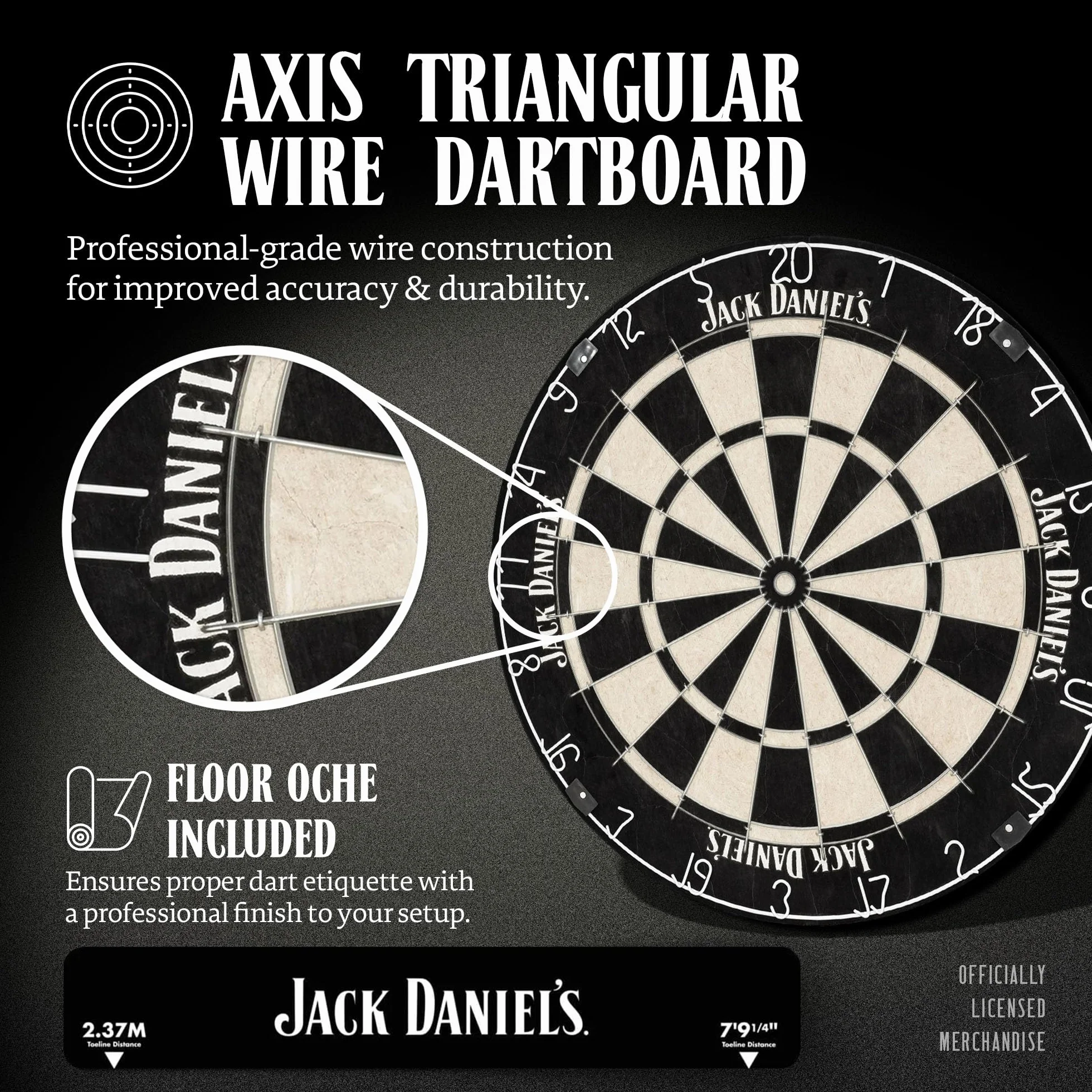 Jack Daniel's Dardos Diana Oficial Negro Logotipo JD