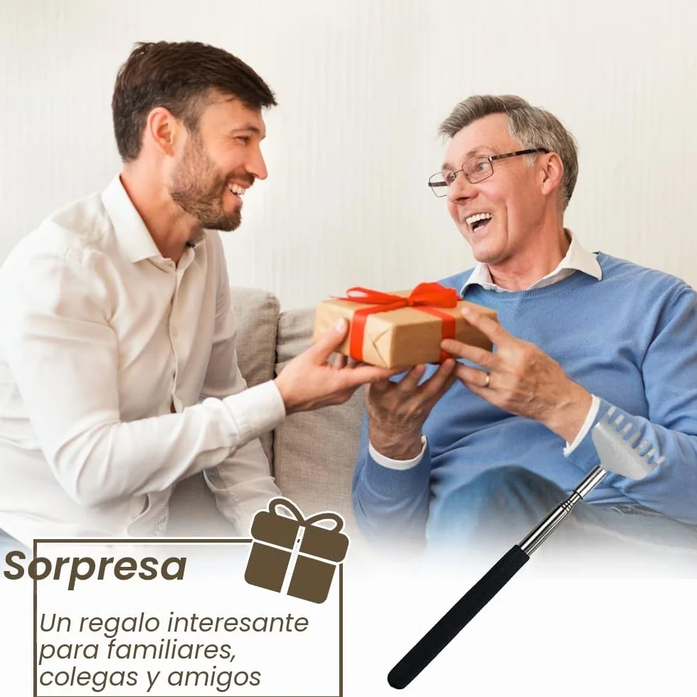 Rascador de Espalda Telescópico 20-68 cm, Masajeador de Acero Inoxidable
