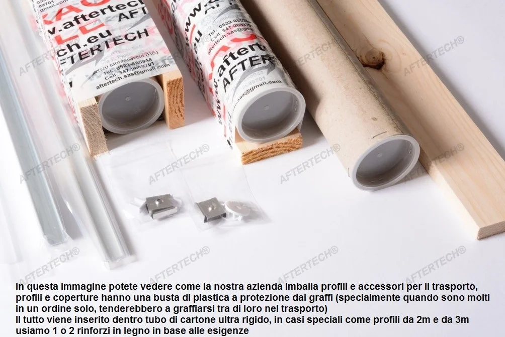Perfil Aluminio para Tira LED 3m 17x7mm Barra Rígida + Tapa Mate