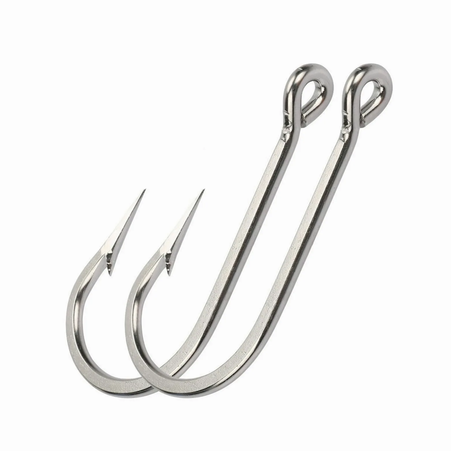 Ganchos de Gusano Anzuelos de Pesca de Acero Inoxidable de 10 Piezas, anzuelos de Agua Salada, anzuelos de Pesca de mar, tamaño #6-#12 Anzuelos de Pesca Surtidos