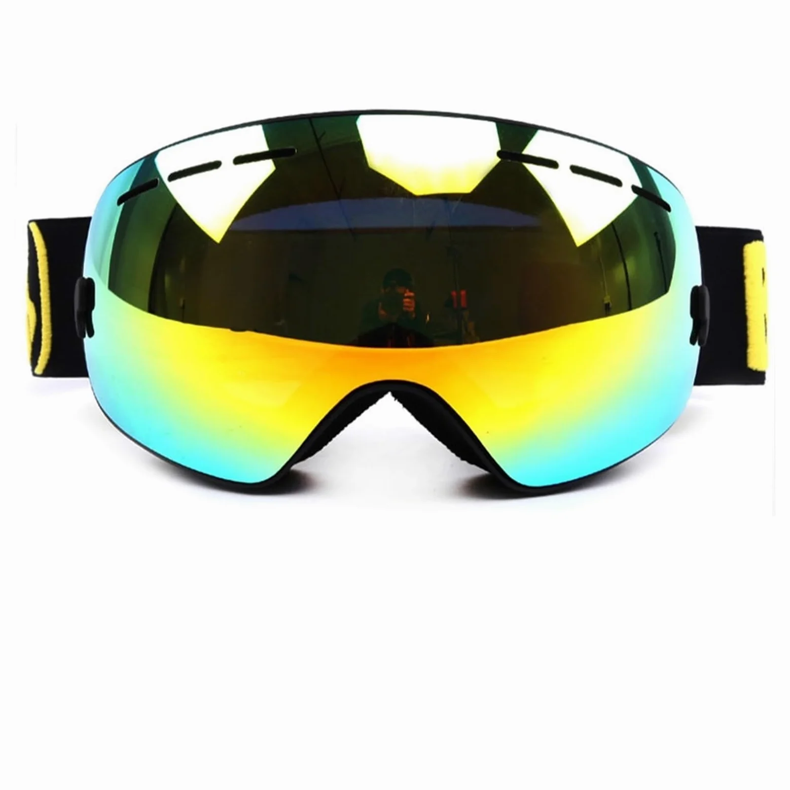 Gafas de esquí Gafas de esquí de doble capa UV400 - Gafas de esquí antiniebla esféricas con espejo para hombre y mujer Gafas de nieve 3100 + Estuche para lentes Gafas para exteriores (Color: Mar