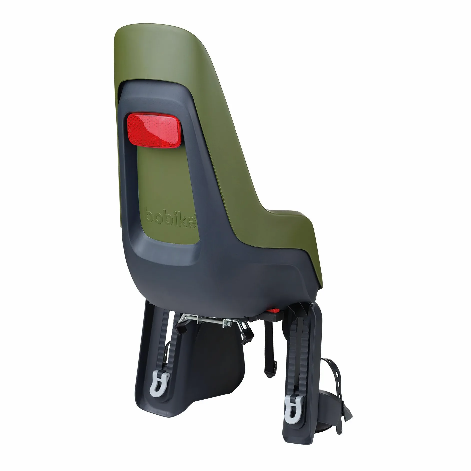 BOBIKE 8012100021 - Silla Bicicleta Trasera One Maxi EB-D para Portaequipajes – Segura y fácil de Montar, Adecuada para niños de 9 Meses a 6 años, hasta 22 kg, Verde Oliva
