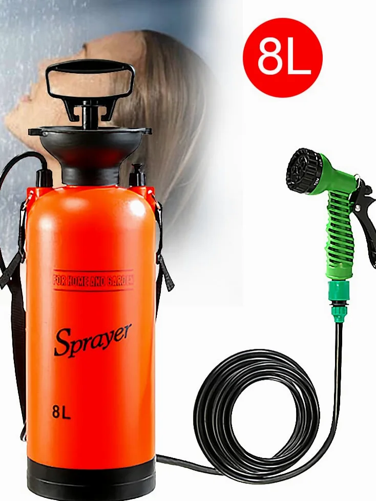 Ducha portátil al Aire Libre para Camping, Ducha, multifunción, rociador baño para Mascotas, con 7 Patrones, rociador jardín, Bomba para regar Flores, Lavado Coche