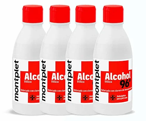 Montplet Alcohol etílico 96% 250 ml 4 unidades