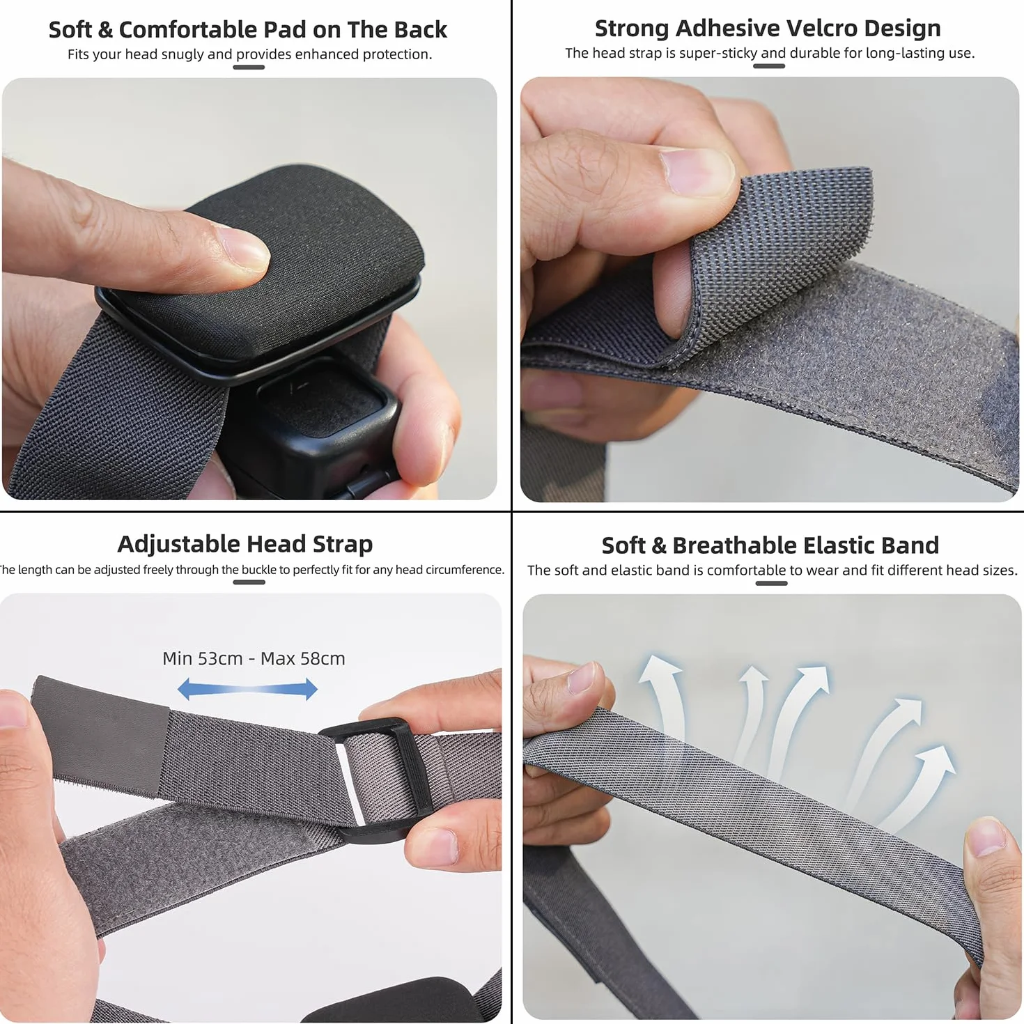Soporte Arnés para Cabeza Compatible con dji Osmo Nano, Rotación de 360° Ajustable Horizontal-Vertical, Sujeción Manos Libres para Deportes al Aire Libre, Running, Ciclismo, Esquí, Vlogging