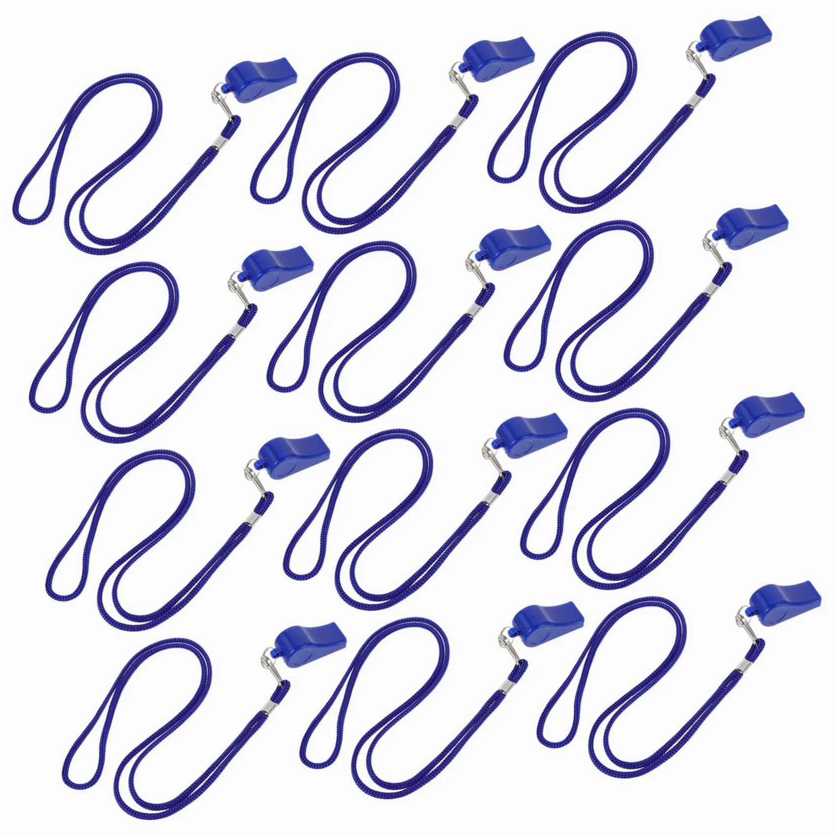 36 Piezas Silbatos Plásticos Azules con Cordón Silbato Emergencia Sonido Fuerte para Deporte Árbitros Senderismo Camping Aire