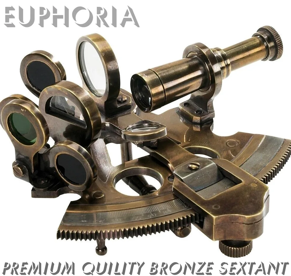 Euphoria nautique Bronze Sextant Laiton massif Bateau Astrolabe Instrument de navigation