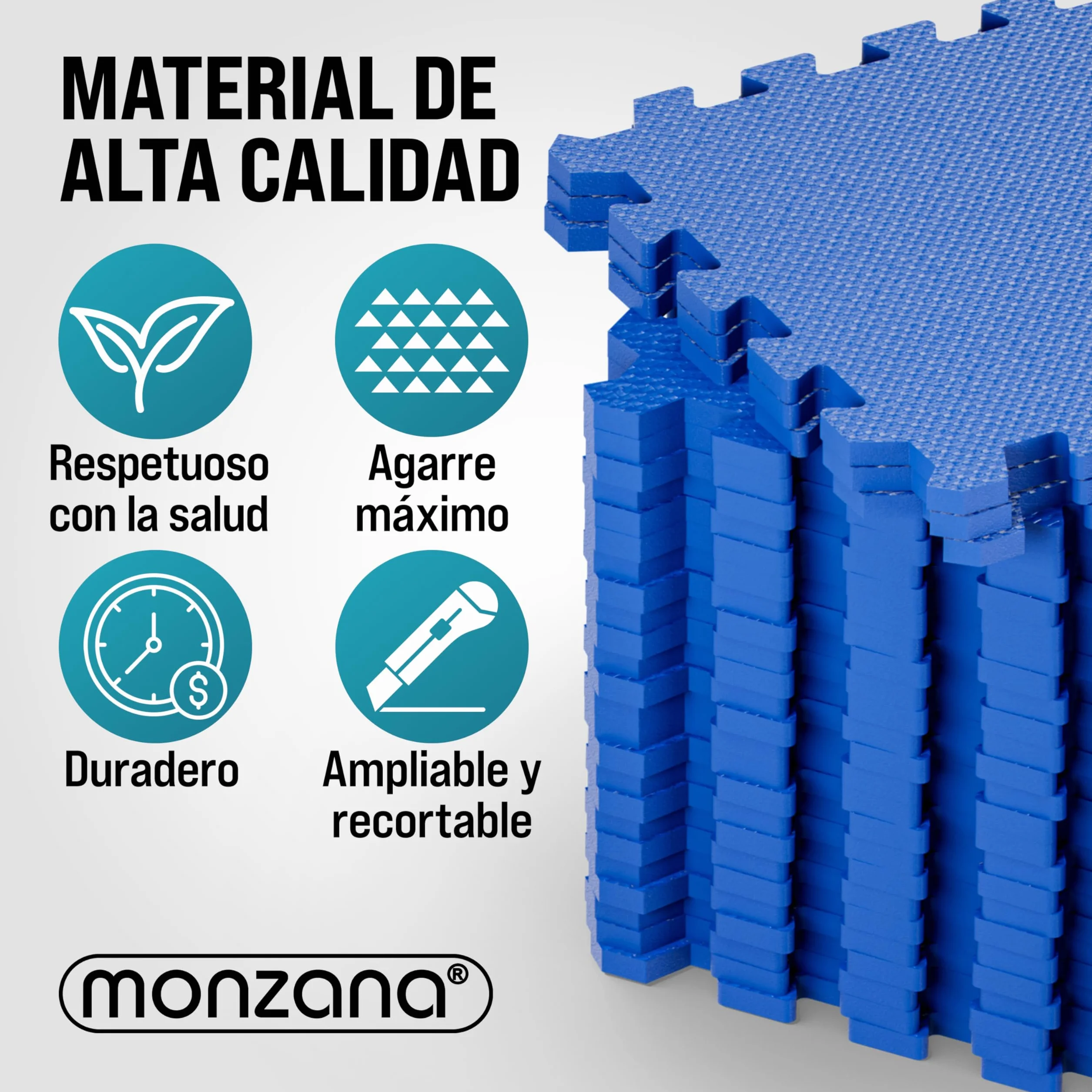 MONZANA® Esterillas Fitness Puzzle Goma EVA 45x45cm 3,24m² Azul