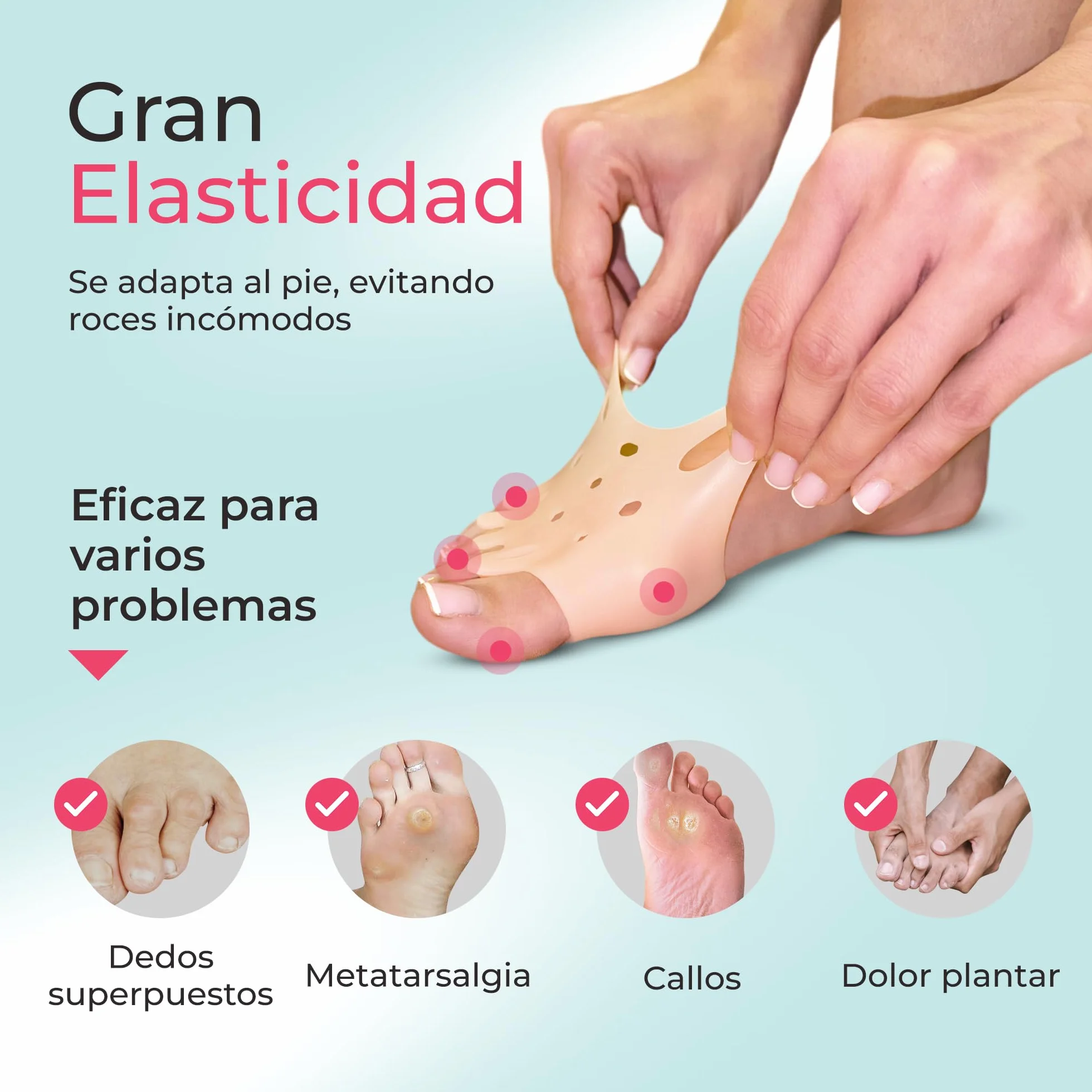 Almohadilla Metatarsiana Separador Dedos Pie Corrector Juanetes Hallux Valgus Dedos Superpuestos Libre BPA