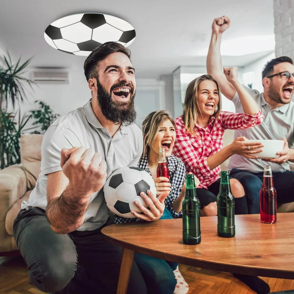 BRILONER Lámpara LED de techo fútbol 12W 1300 lúmenes blanco 27,5 cm
