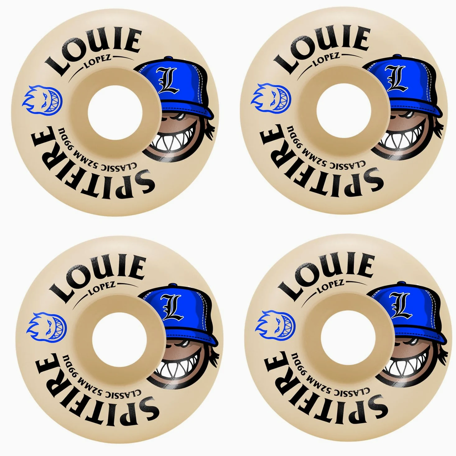 Spitfire Formula Four Louie Burn Squad 99 - Ruedas para monopatín (52 mm), color natural