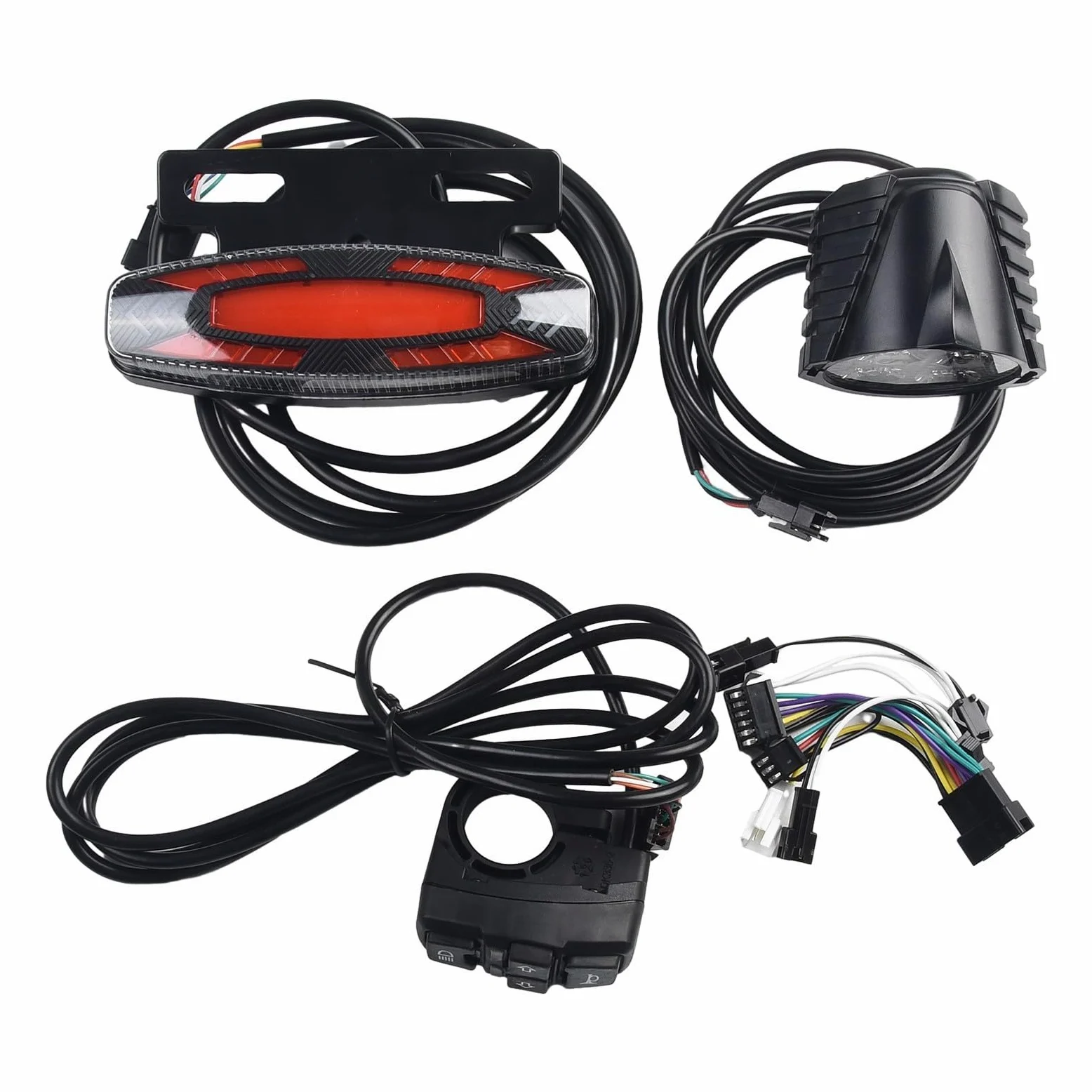 Juego de luces de bicicleta eléctrica de 36 V 48 V con señal de giro y función de freno para actualización de iluminación trasera delantera eléctrica
