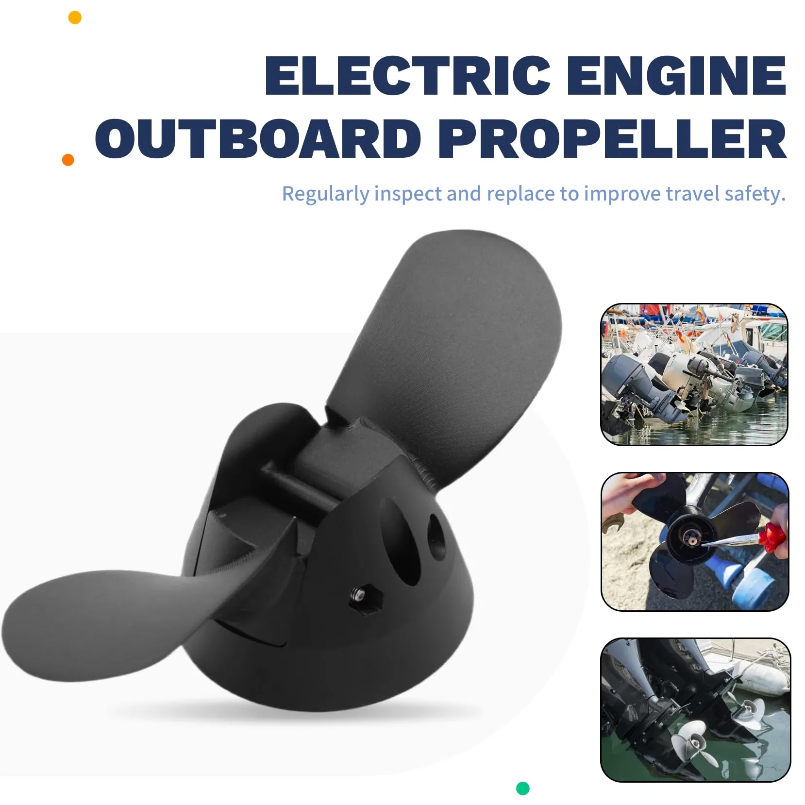 Hélice Plegable de 2 Palas de 4,8 Pulgadas, Hélices para, Motor Eléctrico, Hélice Fueraborda para, Efoil Surfing
