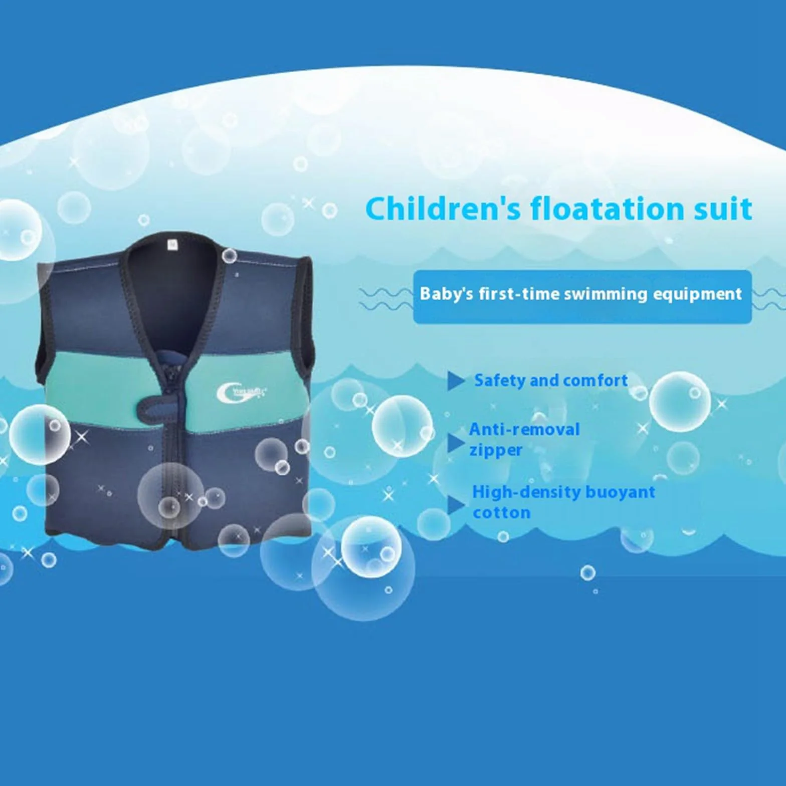 Generisch Chaleco salvavidas para niñas de 1 a 7 años, perfecto para piscina, playa actividades acuáticas al aire libre, cómodo verano (azul marino, 5 – 7 años)