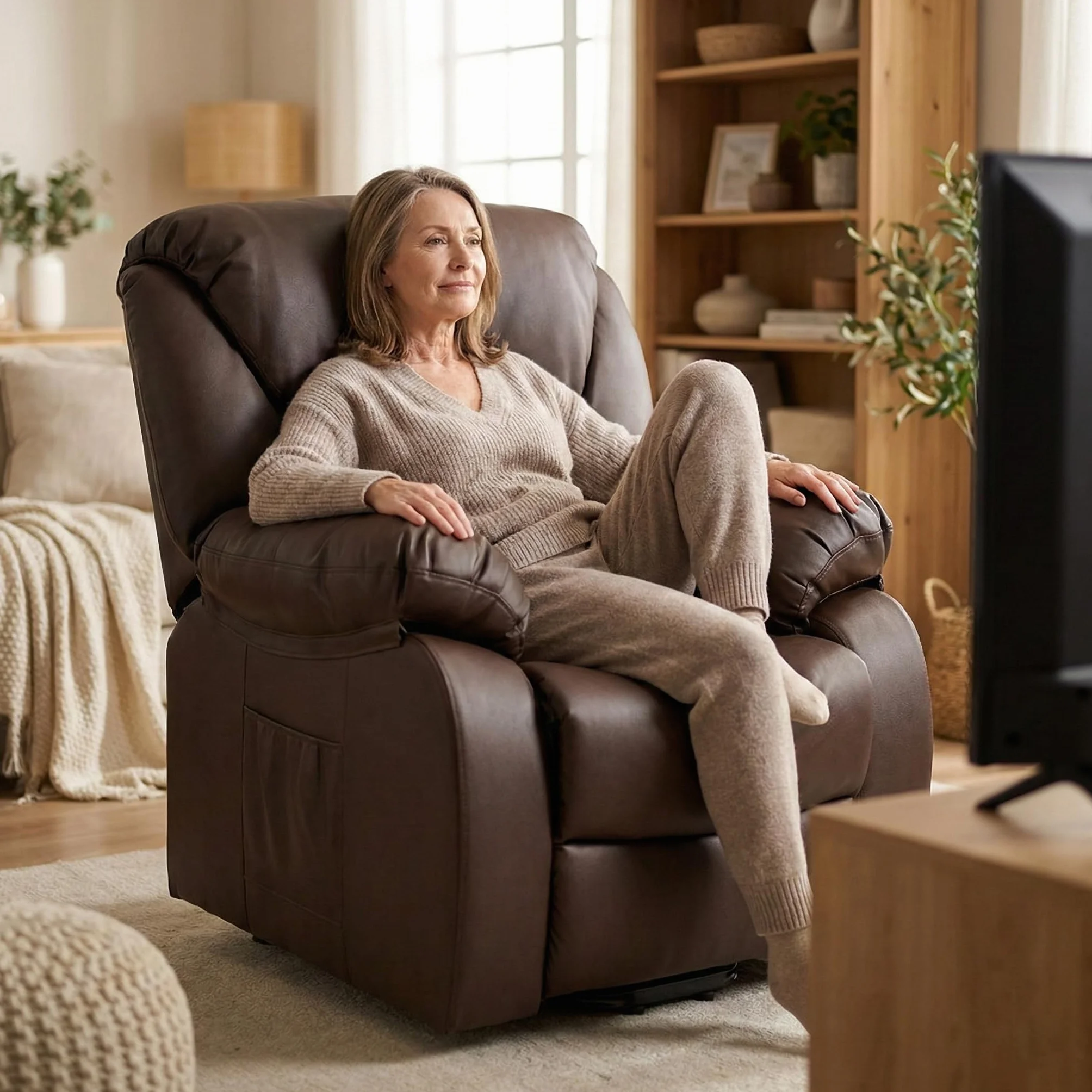 Sillon de Relax Reclinable Electrico con Masaje y Calor Lumbar para Personas Mayores