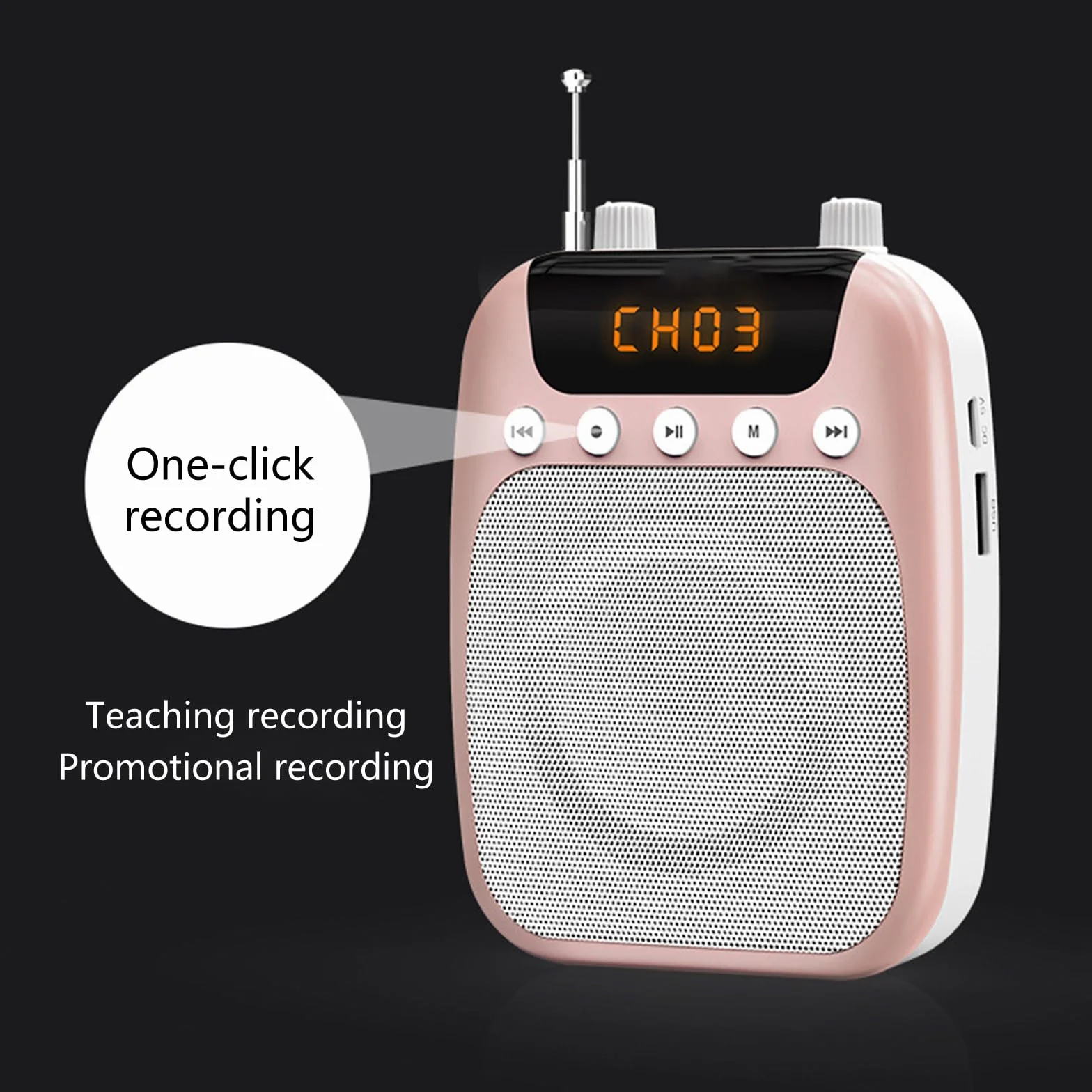 S358 - Megáfono pequeño amplificador de voz para educadores y profesores de actividades al aire libre con micrófono