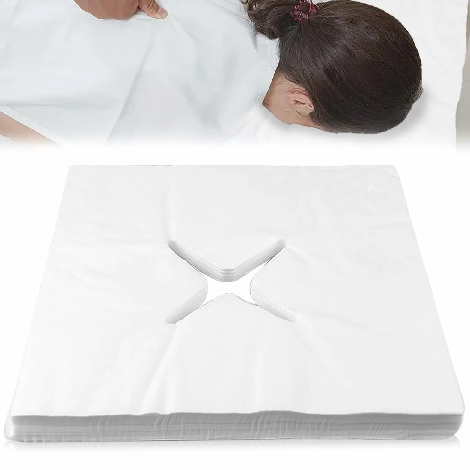 HOMURY 200 paños nasales engrosados 40x40 cm almohadillas faciales de tela no tejida fundas reposacabezas para camillas de masaje