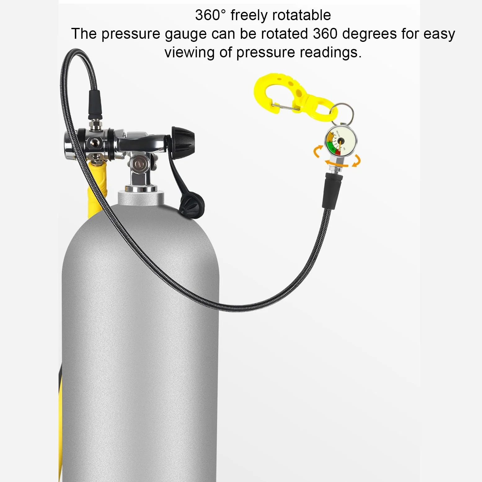 Manómetro de Buceo, Brillante en la Oscuridad, Diámetro 4 Cm, para Buceo Submarino (65CM)