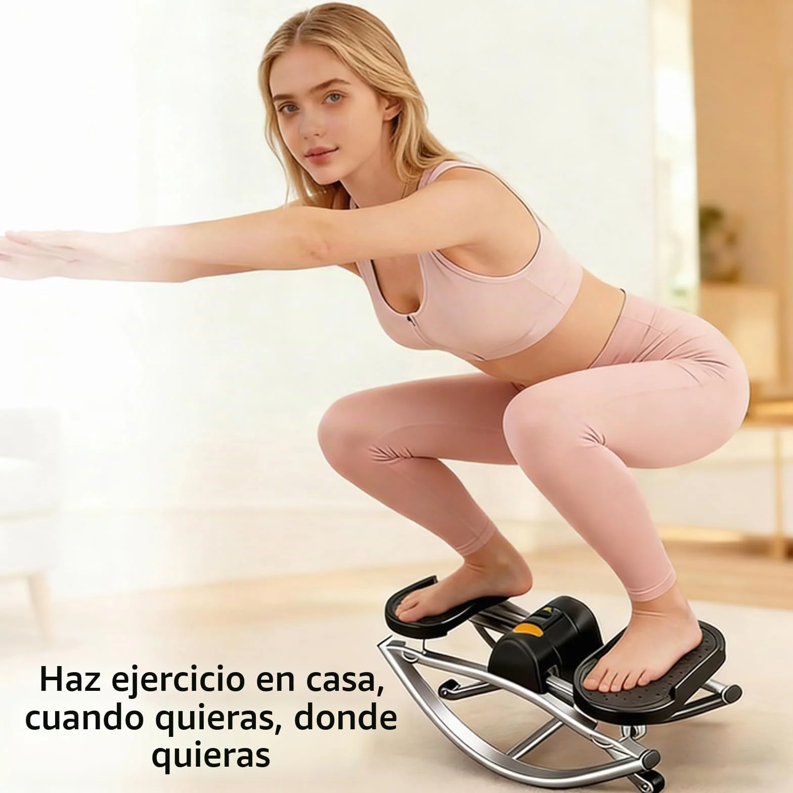 Stepper Lateral Portátil con Cuerdas de Resistencia | Máquina de Fitness Compacta para Casa, Oficina y Gimnasio | Entrenamiento de Abdominales, Piernas y Glúteos | Mini Paso a Paso Silencioso