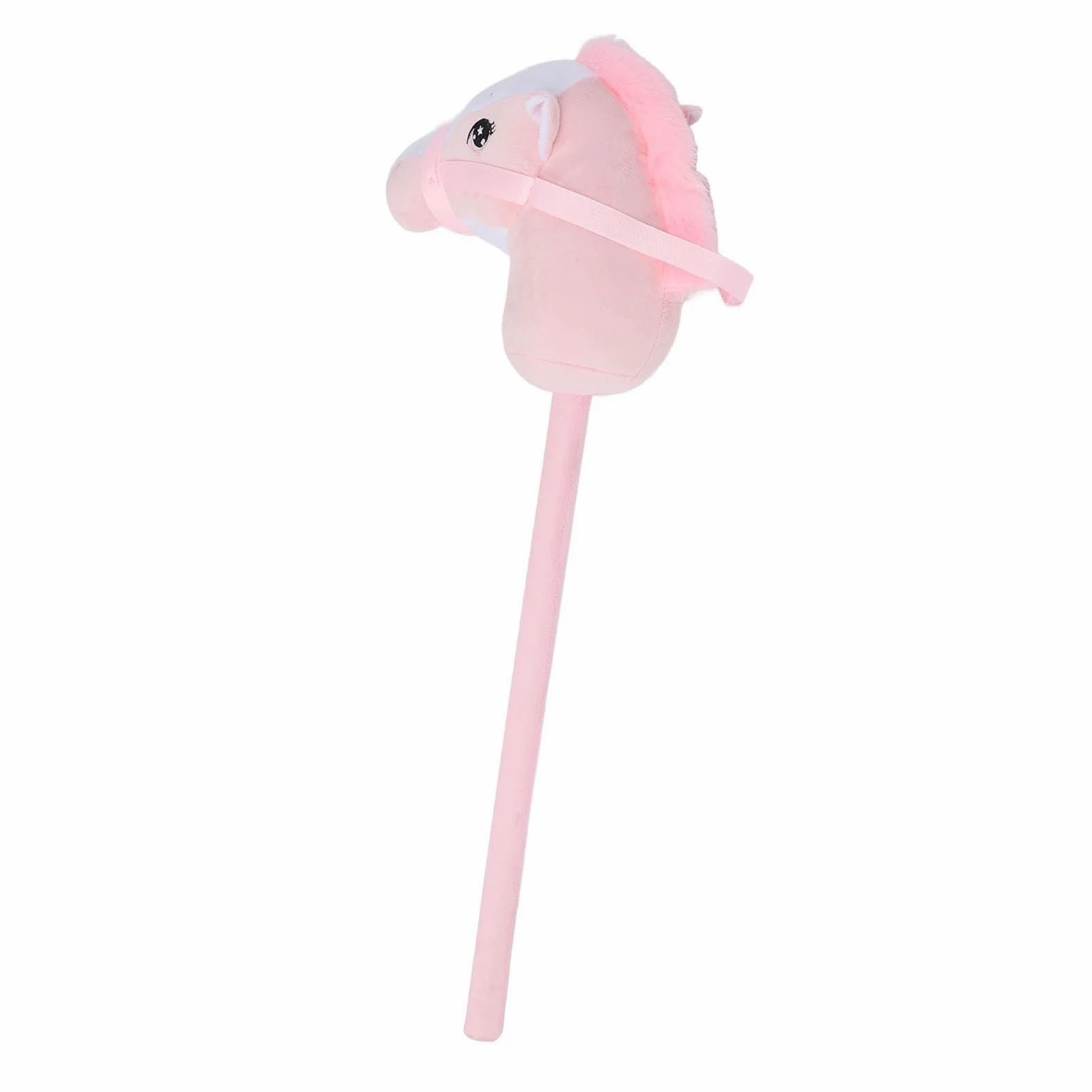 Chrees Bastón de caballo para el tiempo libre, 70 cm de felpa y PVC dibujos animados, felpa simulada, hecho a mano (rosa)