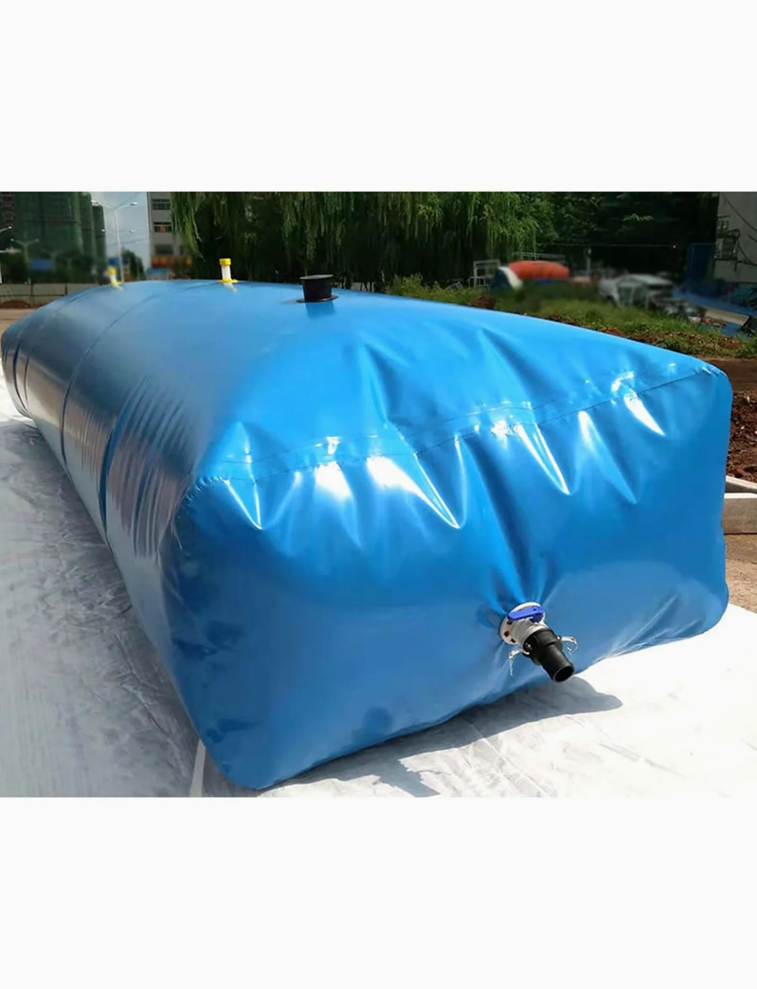 Depósito de agua plegable con grifo, diseño a prueba de fugas e impermeable para lucha contra incendios, jardinería y almacenamiento de emergencia