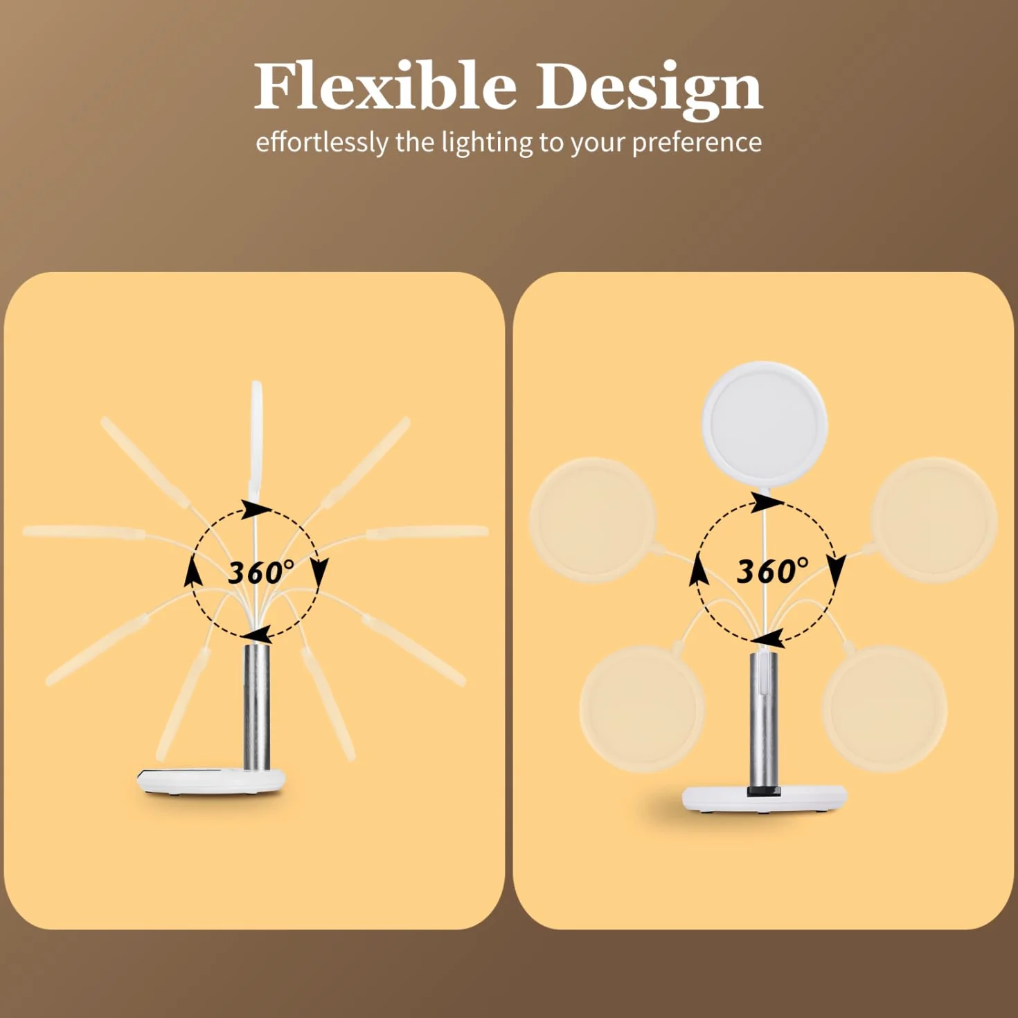 Aigostar Flexo Lampara Escritorio LED Ajuste Flexible 360° 3 Brillo Temperatura Color Memoria Blanco