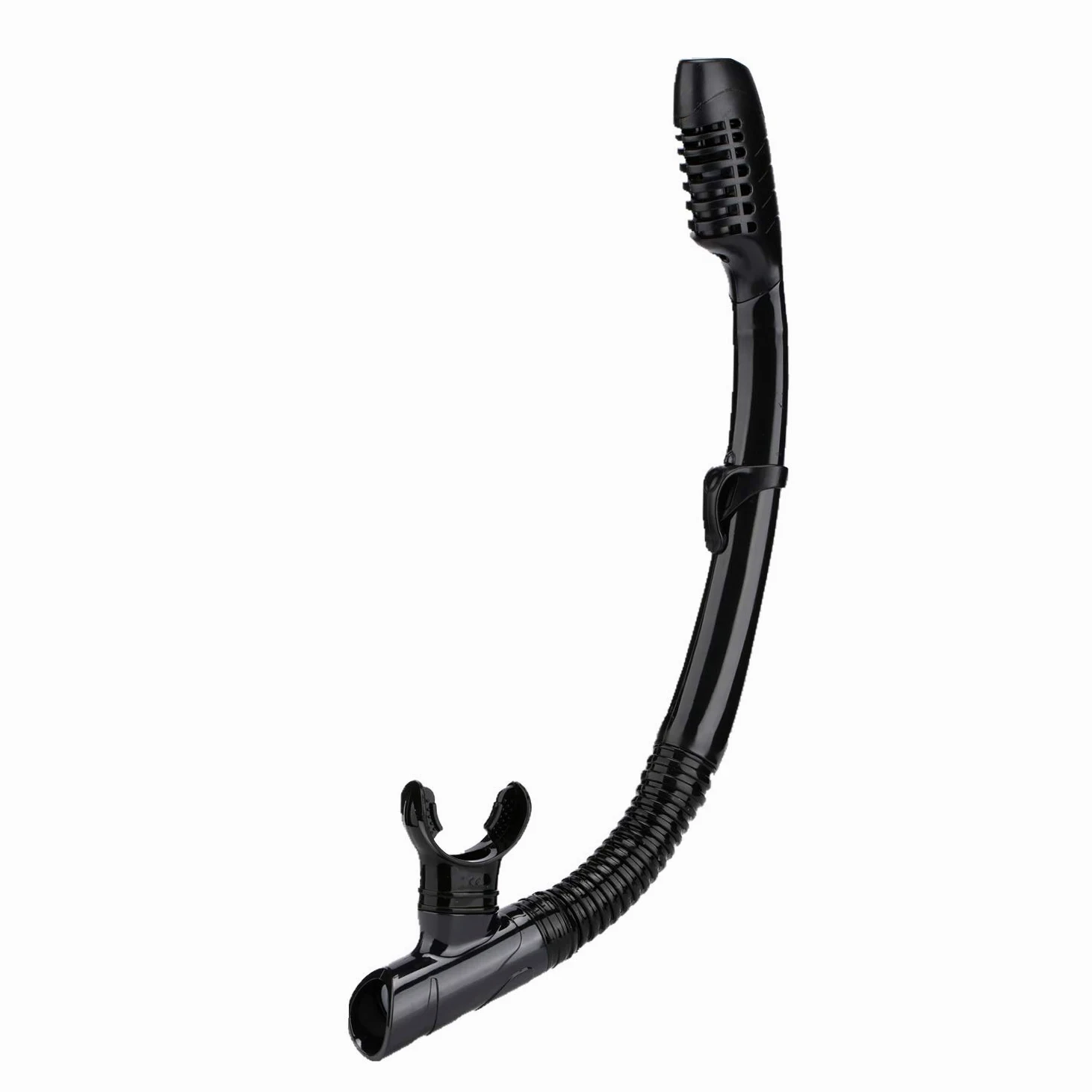 AQUA A DIVE SPORTS Snorkel seco para buceo, esnórquel para buceo, natación, con válvula seca superior y boquilla de silicona de grado alimenticio para adultos y jóvenes, color negro