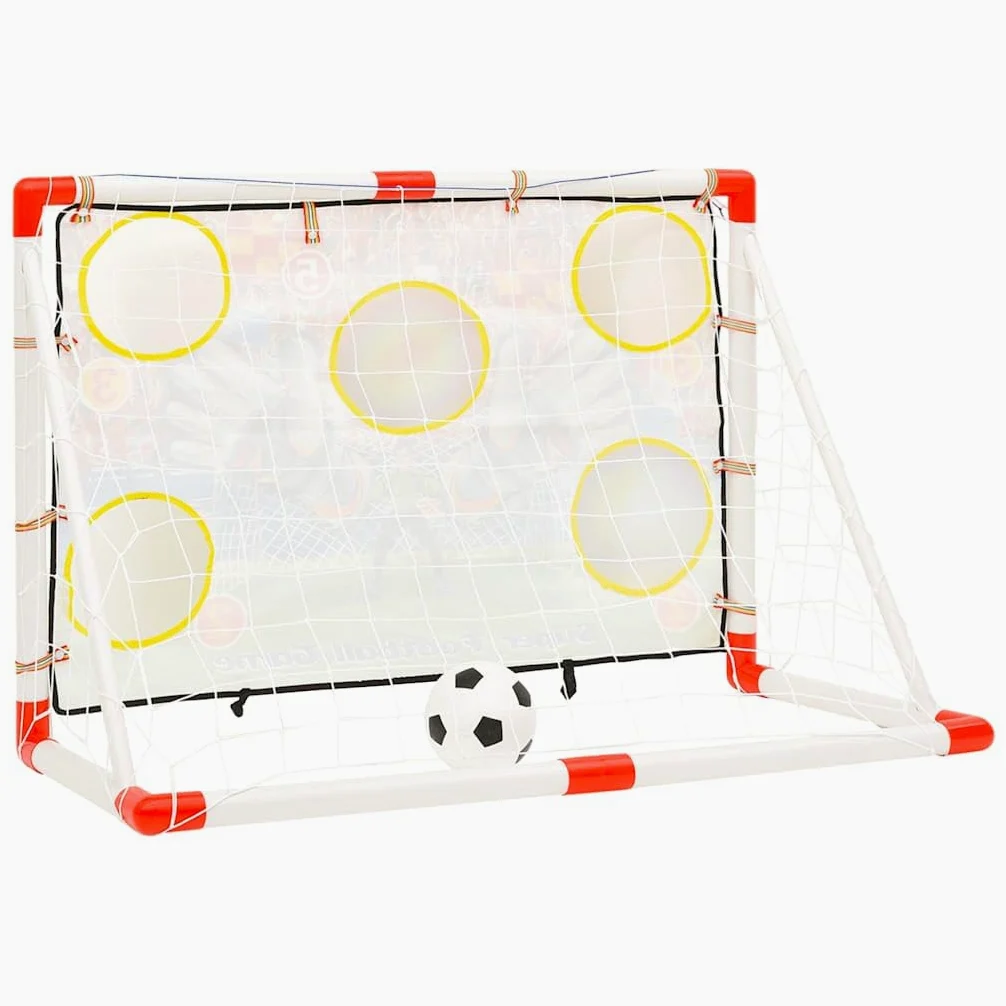 Juego de portería de fútbol con portería de 120 x 51 x 77,5 cm, plegable con red, bomba, pelota, estacas, resistente a la intemperie para niños, jóvenes, ocio en el jardín, parque, pasillo