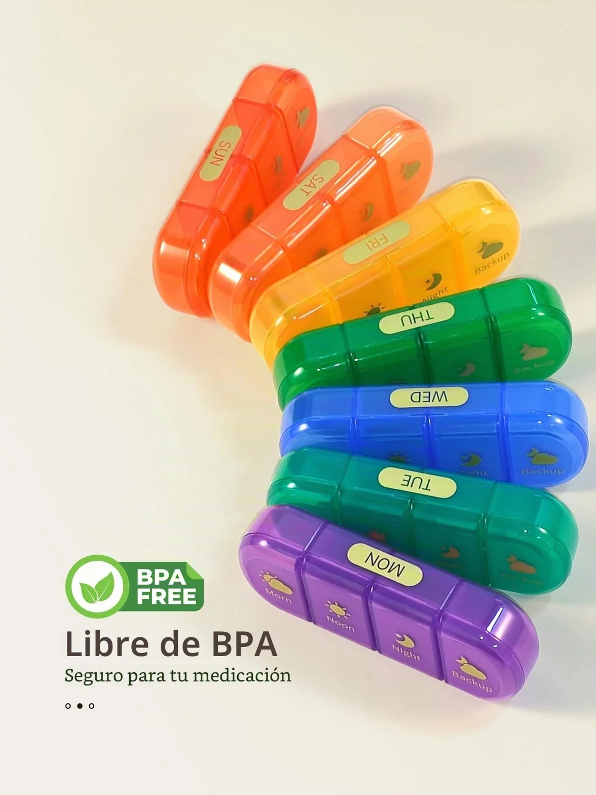 Pastillero semanal 7 días 4 veces al día compartimentos grandes portátil medicamentos