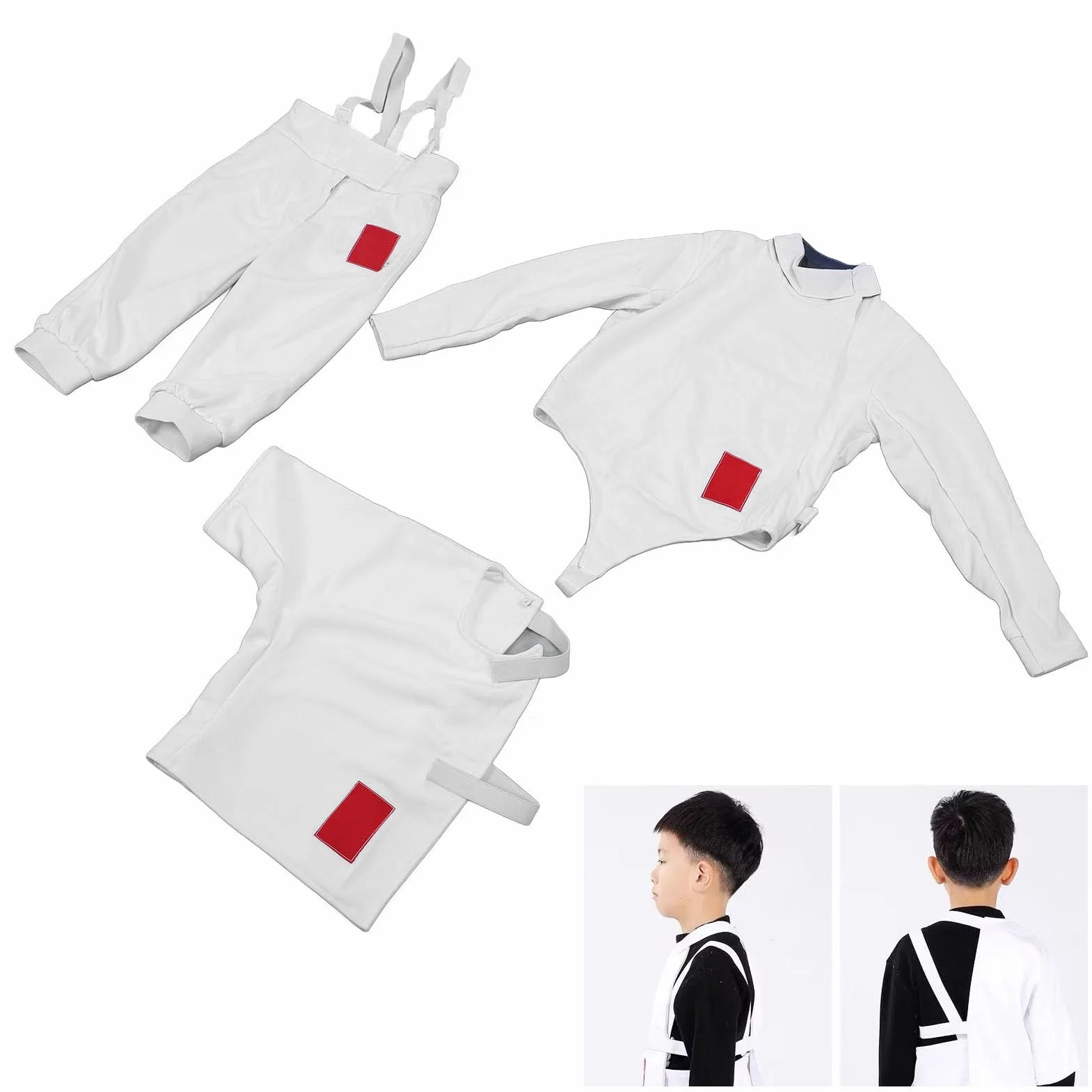 Traje de Uniforme de Esgrima CE350N Certificado para Niños y Jóvenes Ajuste Personalizable Transpirable