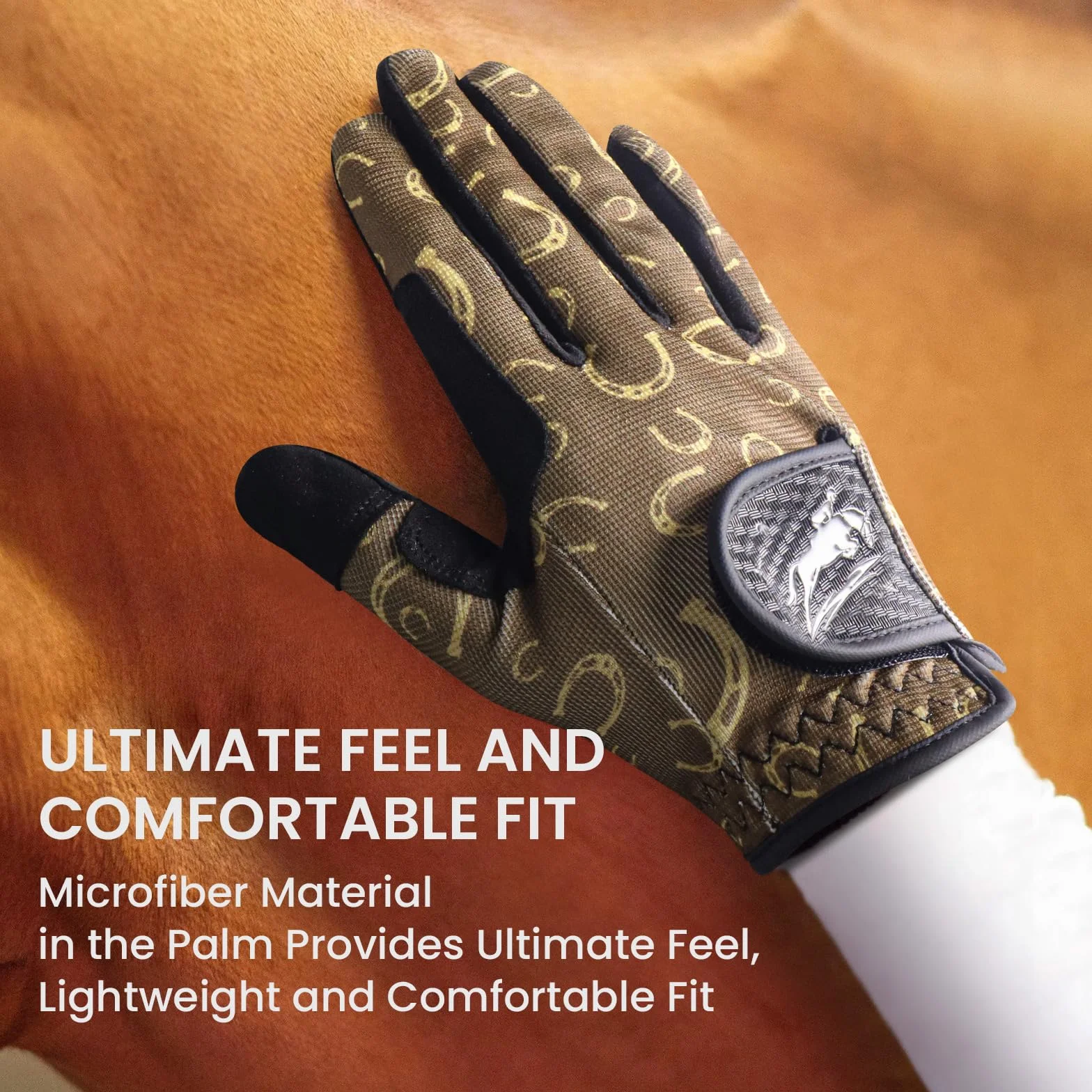 FINGER TEN Guantes de equitación antideslizantes para hombre, 1 par, transpirables y ligeros, guantes ecuestres para equitación, ciclismo, jardinería, conducción, se adaptan a todas las estaciones al