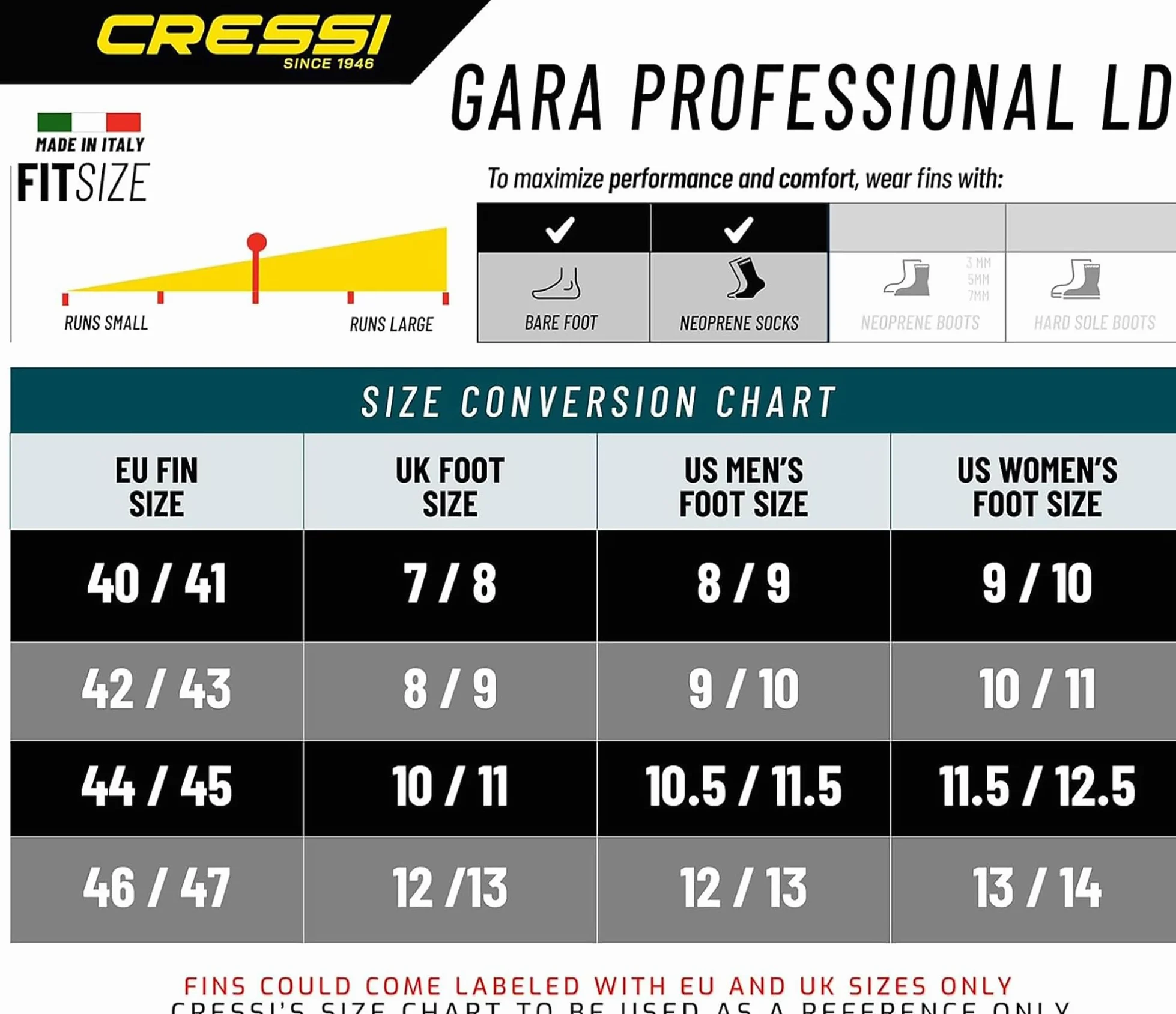 Cressi Gara Professional LD Bag Conjunto Profesional de Apnea, Pesca y Snorkel